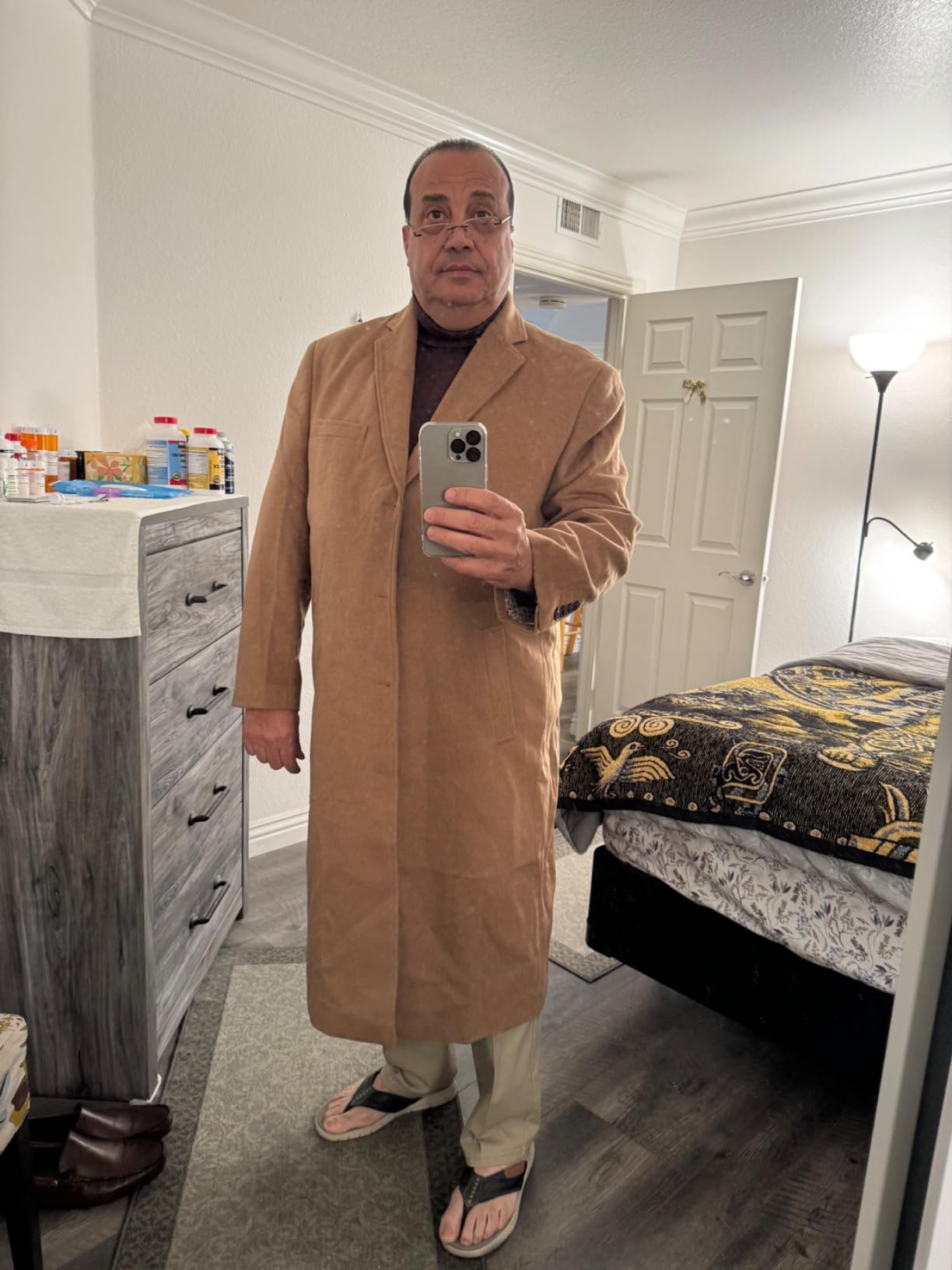THE SUIT DEPOT Mens Single Breasted Wool Cashmere Full Length Overcoat customer photo 2