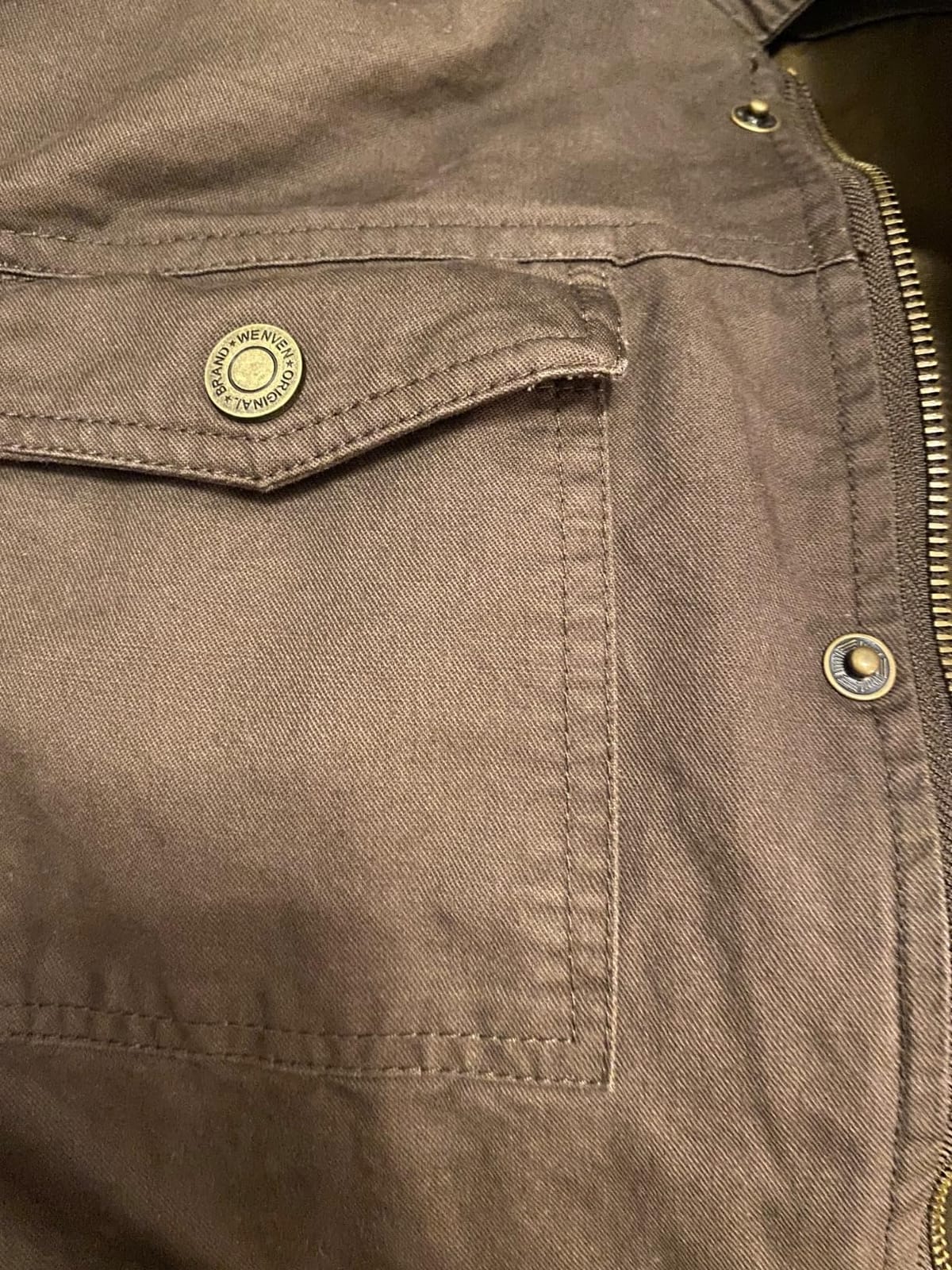 WenVen Men's Casual Canvas Cotton Military Lapel Jacket customer photo 2