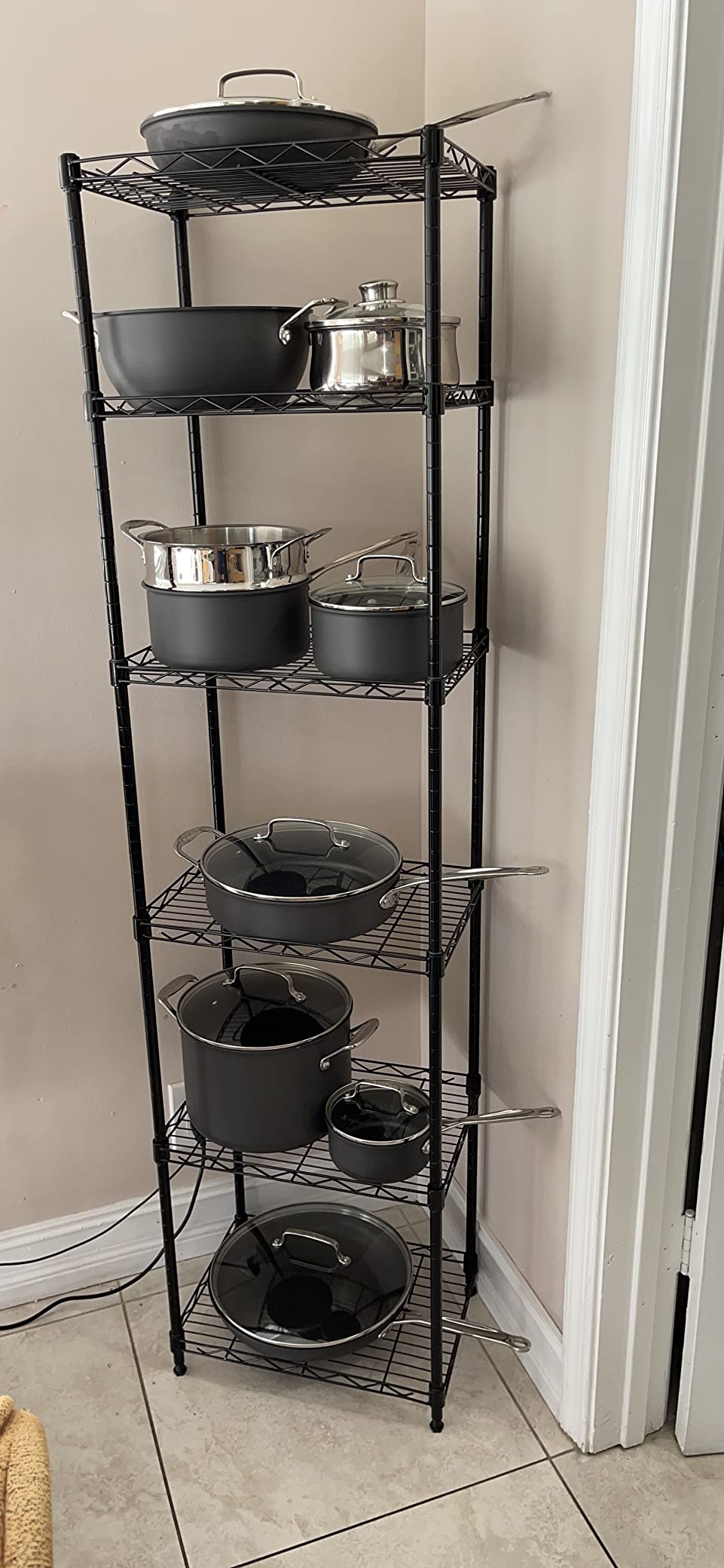 REGILLER 6 Wire Shelving Steel Storage Rack Adjustable Unit Shelves for Laundry Bathroom Kitchen Pantry Closet(Silver, 11.7