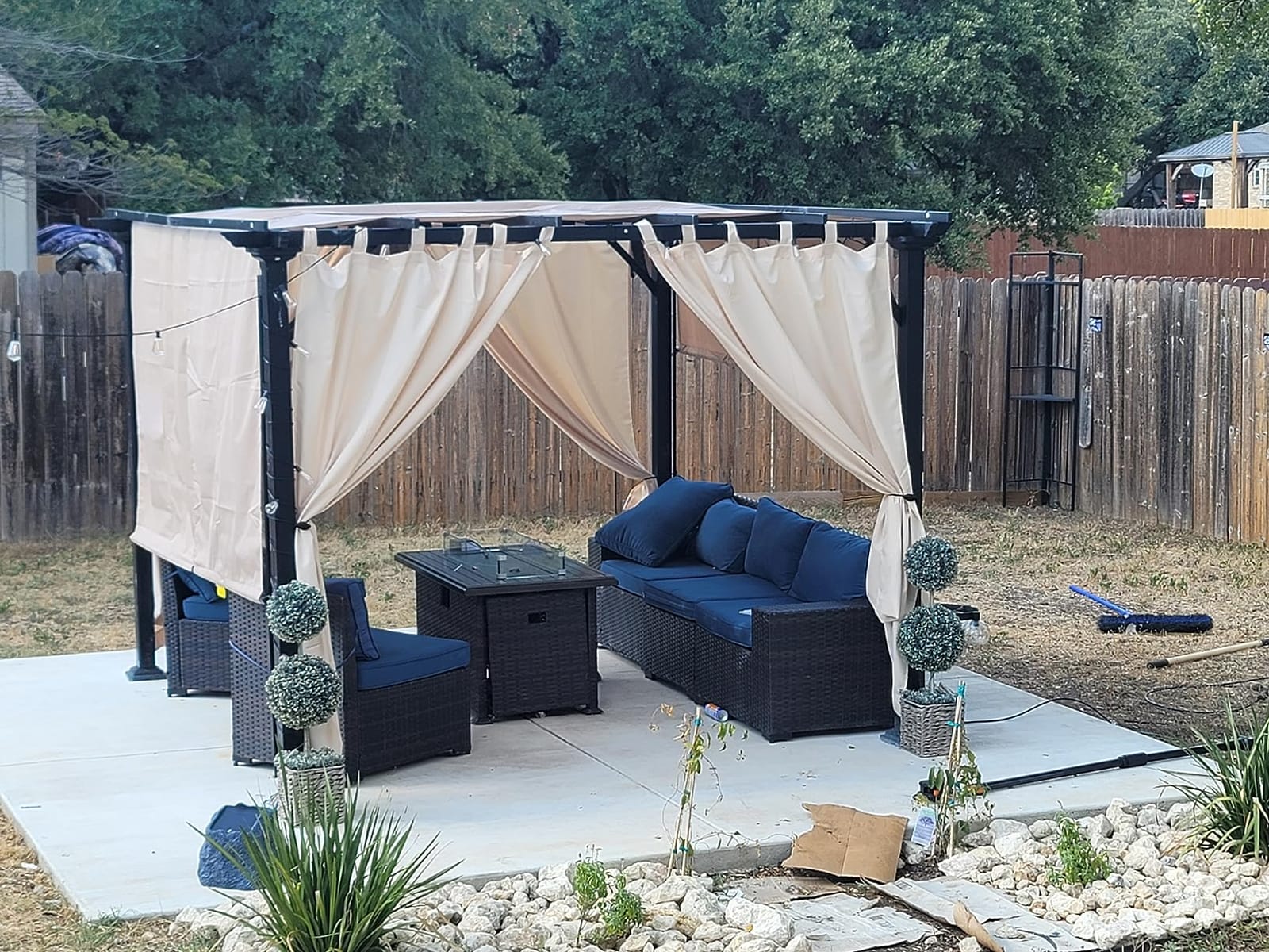Outsunny 12' x 10' Outdoor Retractable Pergola Canopy with Sun Shade Beige customer photo 1