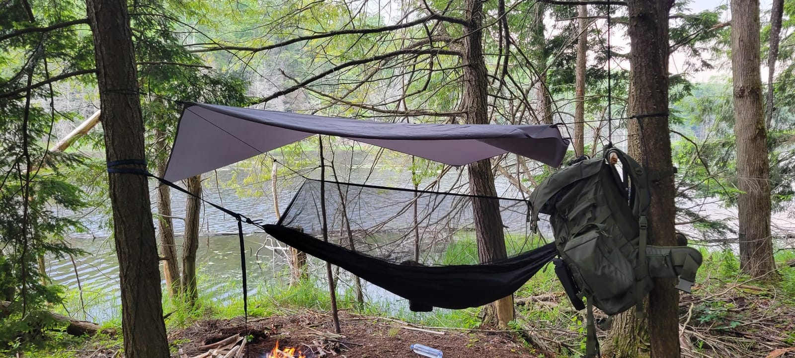 Sunyear Hammock Camping with Rain Fly Tarp and Net, Portable Camping Hammock Double Tree Hammock Outdoor Indoor Backpacking Travel & Survival, 2 Tree Straps,100% Waterproof Green Bundle customer photo 2