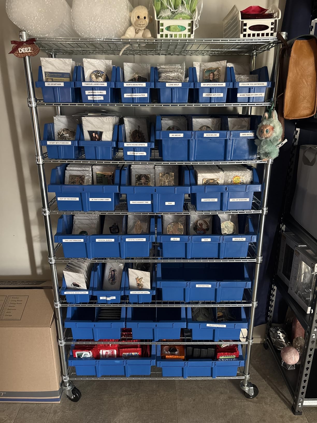 7-Tier NSF 16-Bin Steel Wire Shelving Rack, 36