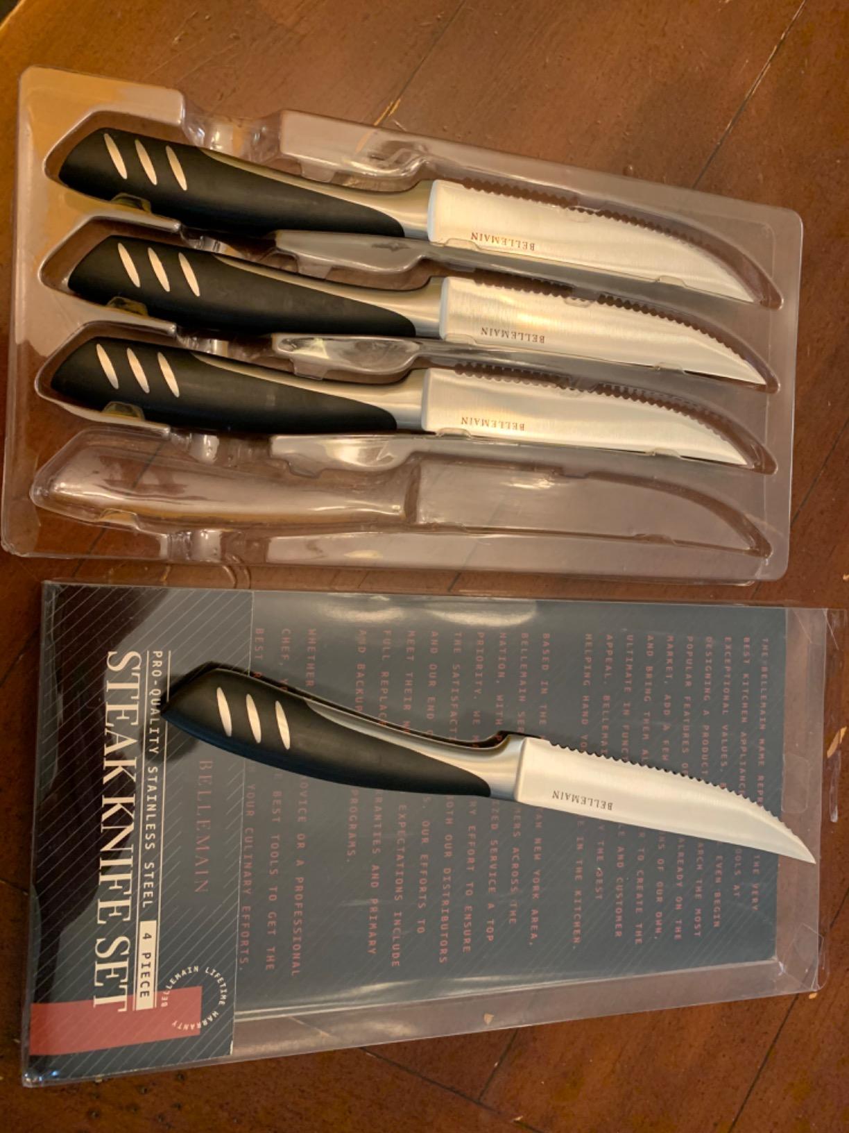 Bellemain Steak Knife Set of 8, Serrated Stainless Steel, Dishwasher Safe customer photo 1