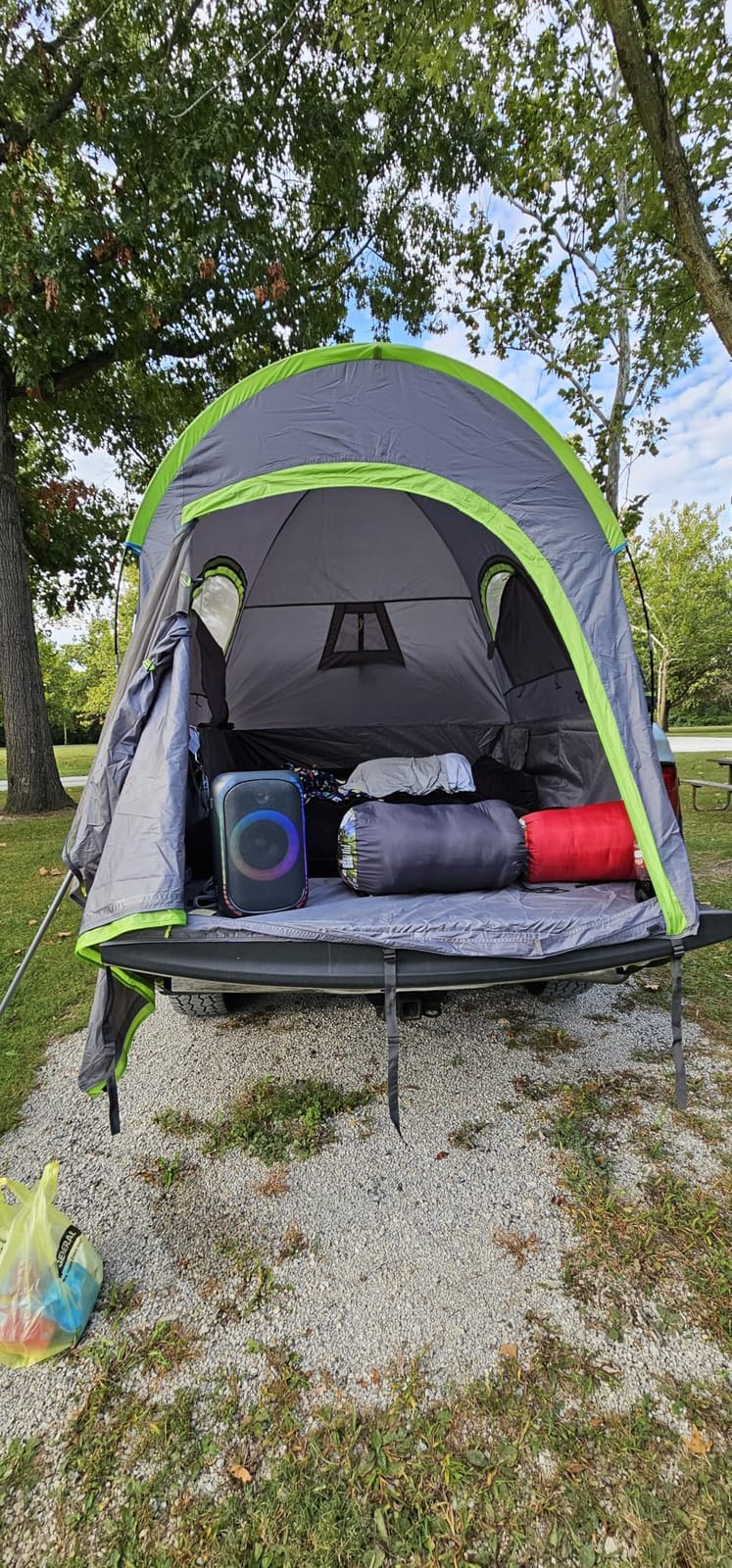 JOYTUTUS Pickup Truck Tent 2.0, Waterproof PU2000mm Double Layer for 2 Person, Portable Truck Bed Tent with Rainfly, 5.5'-5.8' Camping Preferred - Green customer photo 1