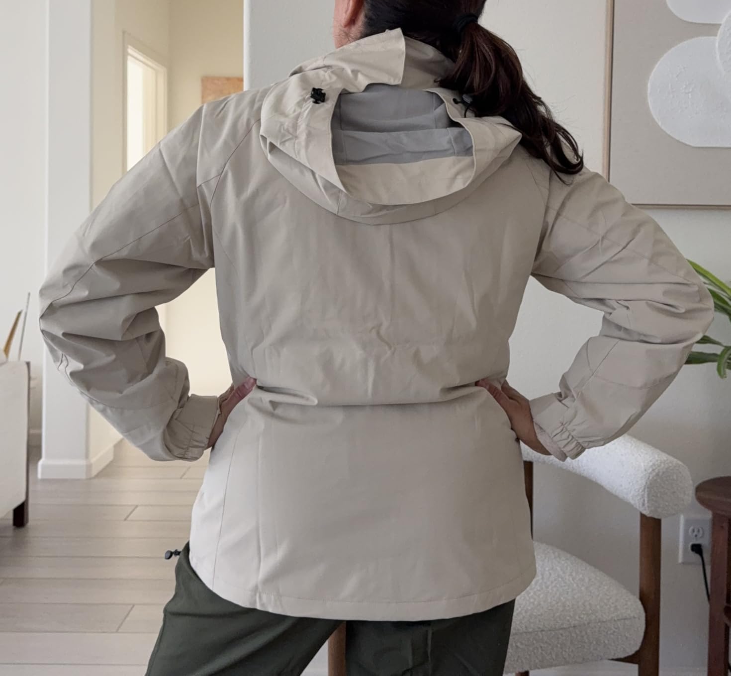 Diamond Candy Women's Lightweight Waterproof Hooded Rain Jacket customer photo 1
