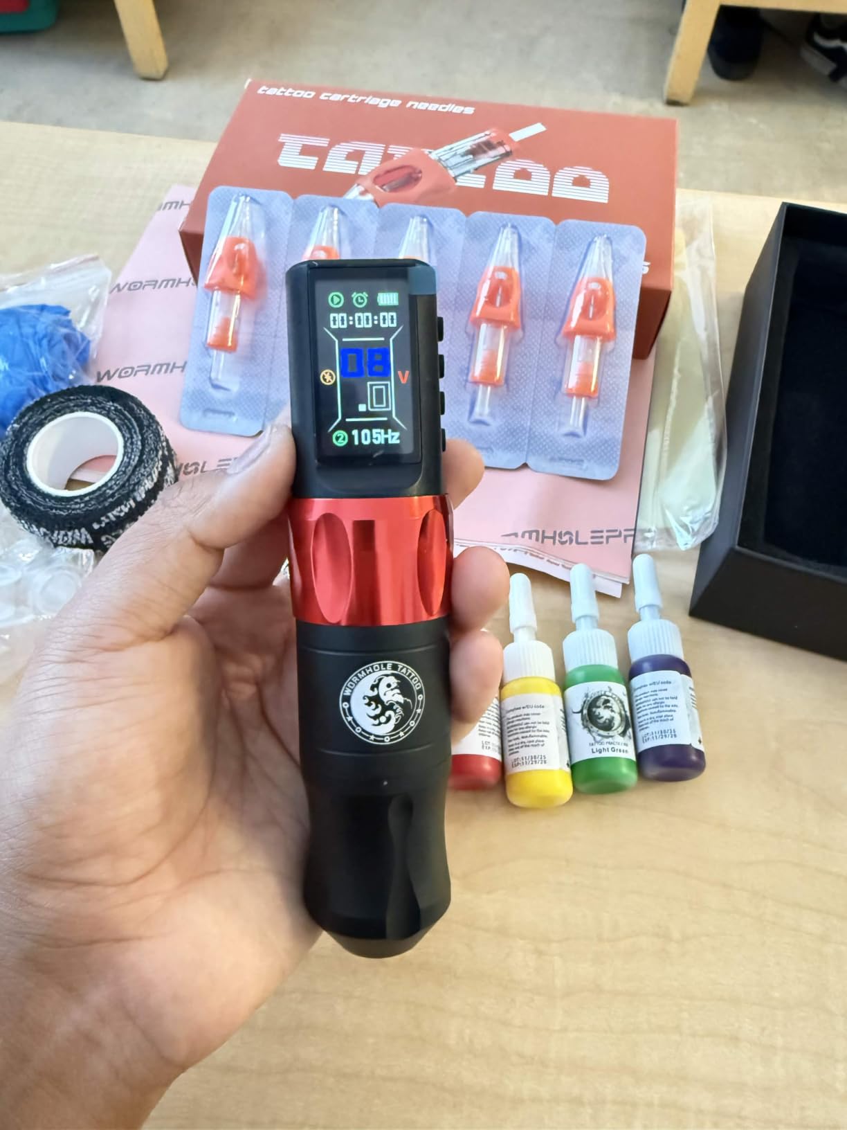 Wormhole Tattoo Gun Kit Uninterrupted Power Set for Beginners-Auri WTK070 customer photo 2