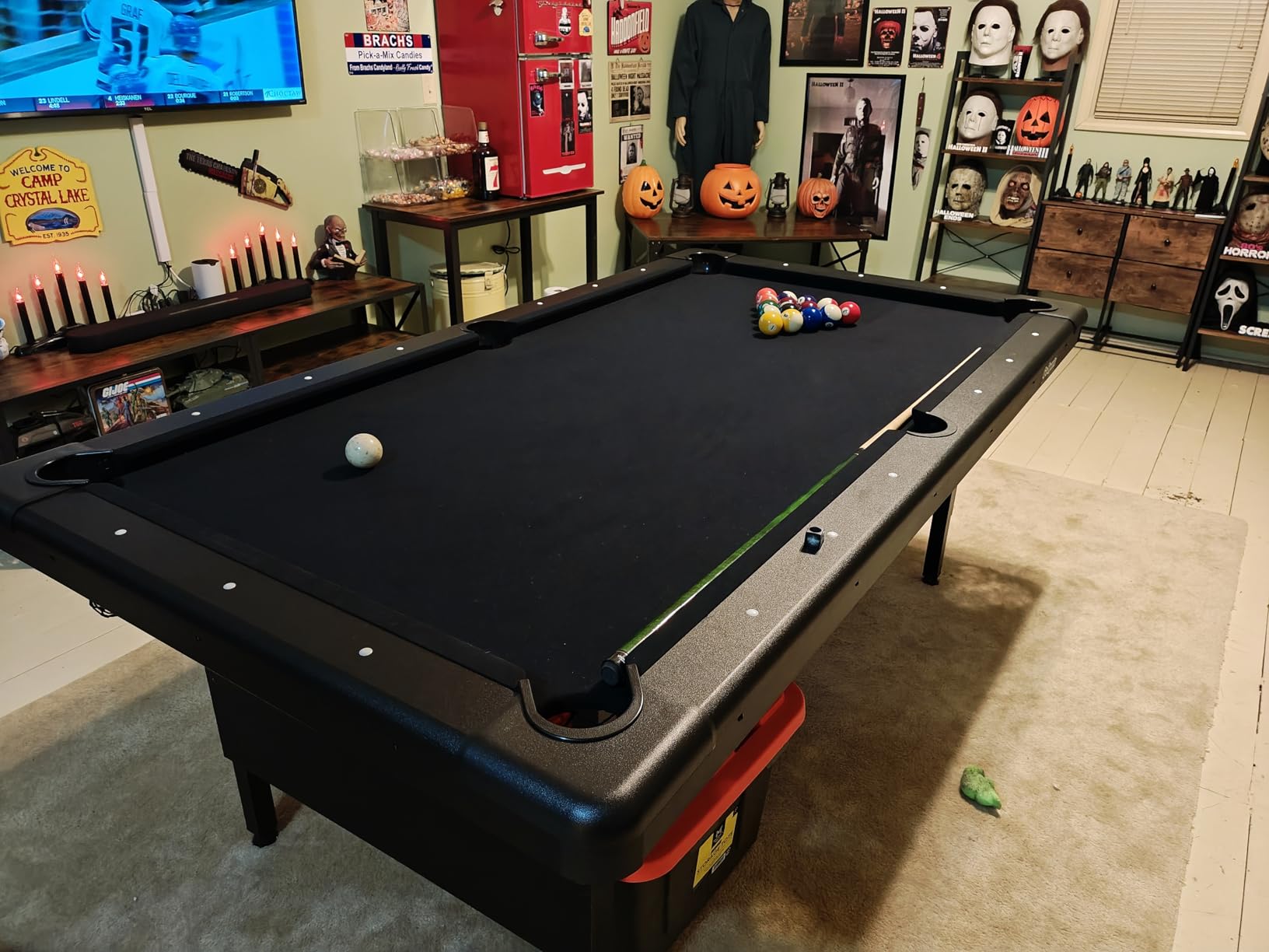 GoSports 6, 7, or 8 ft Portable Billiards Tables - No Assembly, Includes Set of Balls, 2 Cue Sticks, Chalk, Felt Brush customer photo 2