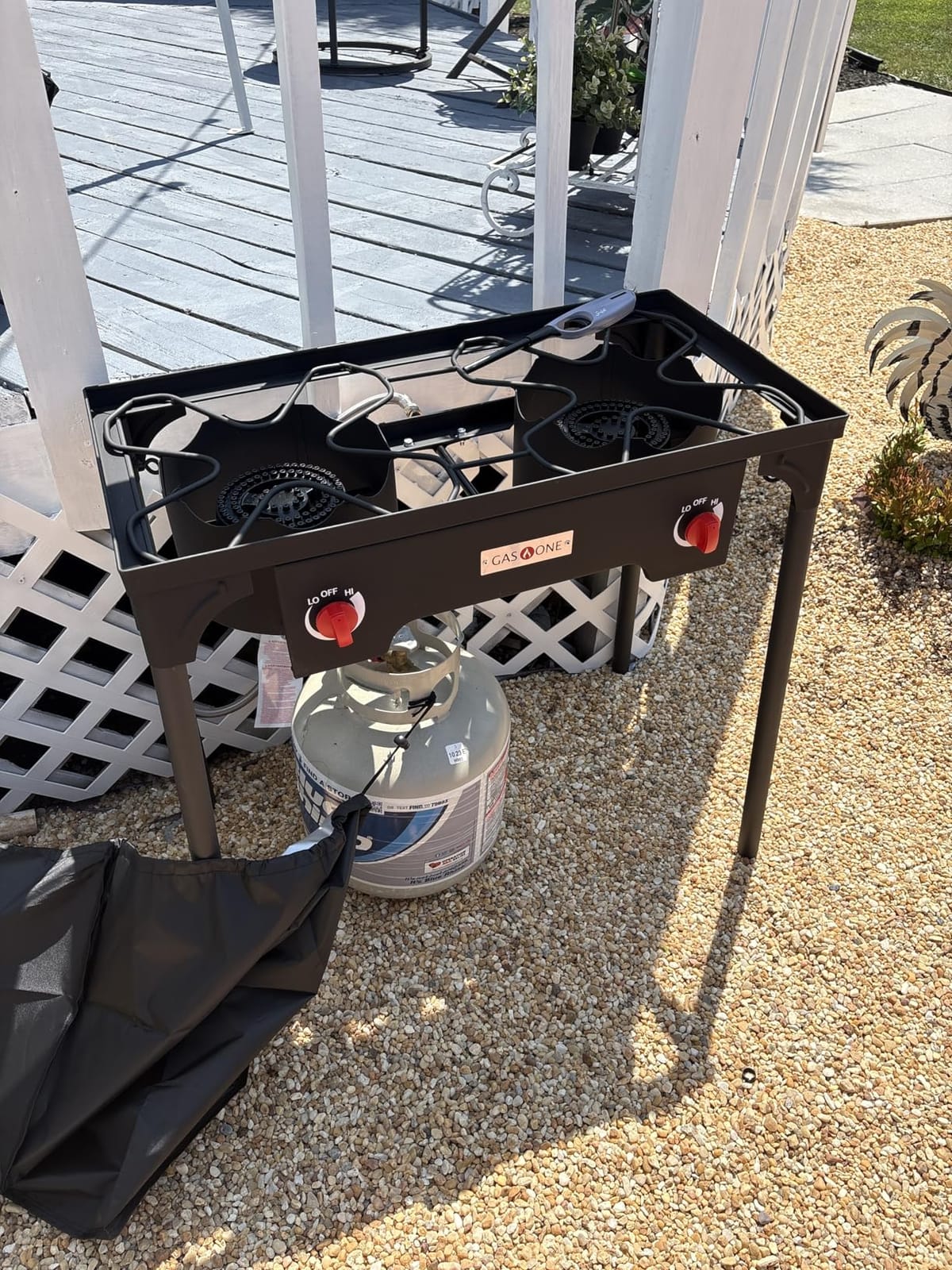 Gas One Propane Double Burner Two Burner Camp Stove Outdoor High Pressure Propane 2 Burner Adjustable PSI Regulator and 4ft Hose With Removable Legs customer photo 1