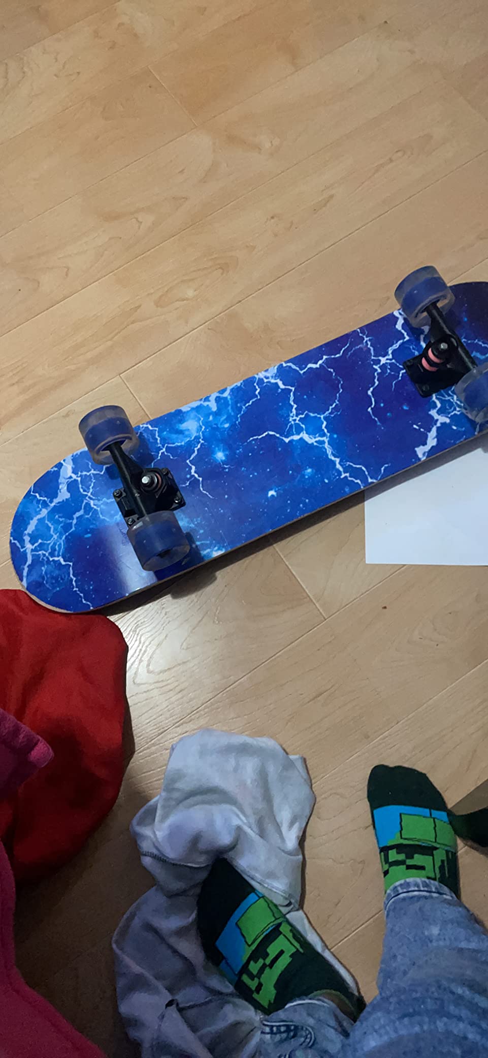 Skateboards with Colorful Flashing Wheels for Beginners,Kids,Teens,Adults, Complete Standard Skate Boards 9 Layer Canadian Maple Deck Concave Skateboard customer photo 2