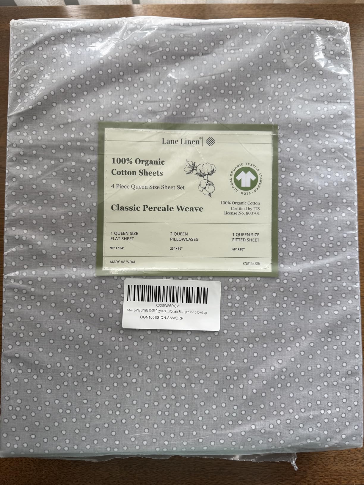 LANE LINEN King Sheets 100% Organic Cotton 4pc Percale Cooling Soft - White customer photo 1