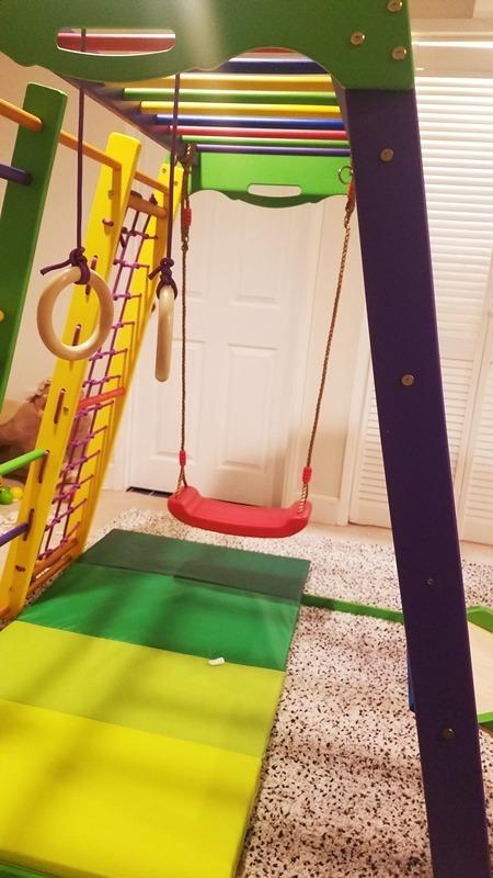 WEDANTA Wooden Swedish Ladder Wall Set – Kids Stall Bars for Exercise – Kids Swedish Gymnastic Wall Gym – Wood Stall Bar Gymnastics Playground – Best Gym for All Family customer photo 2
