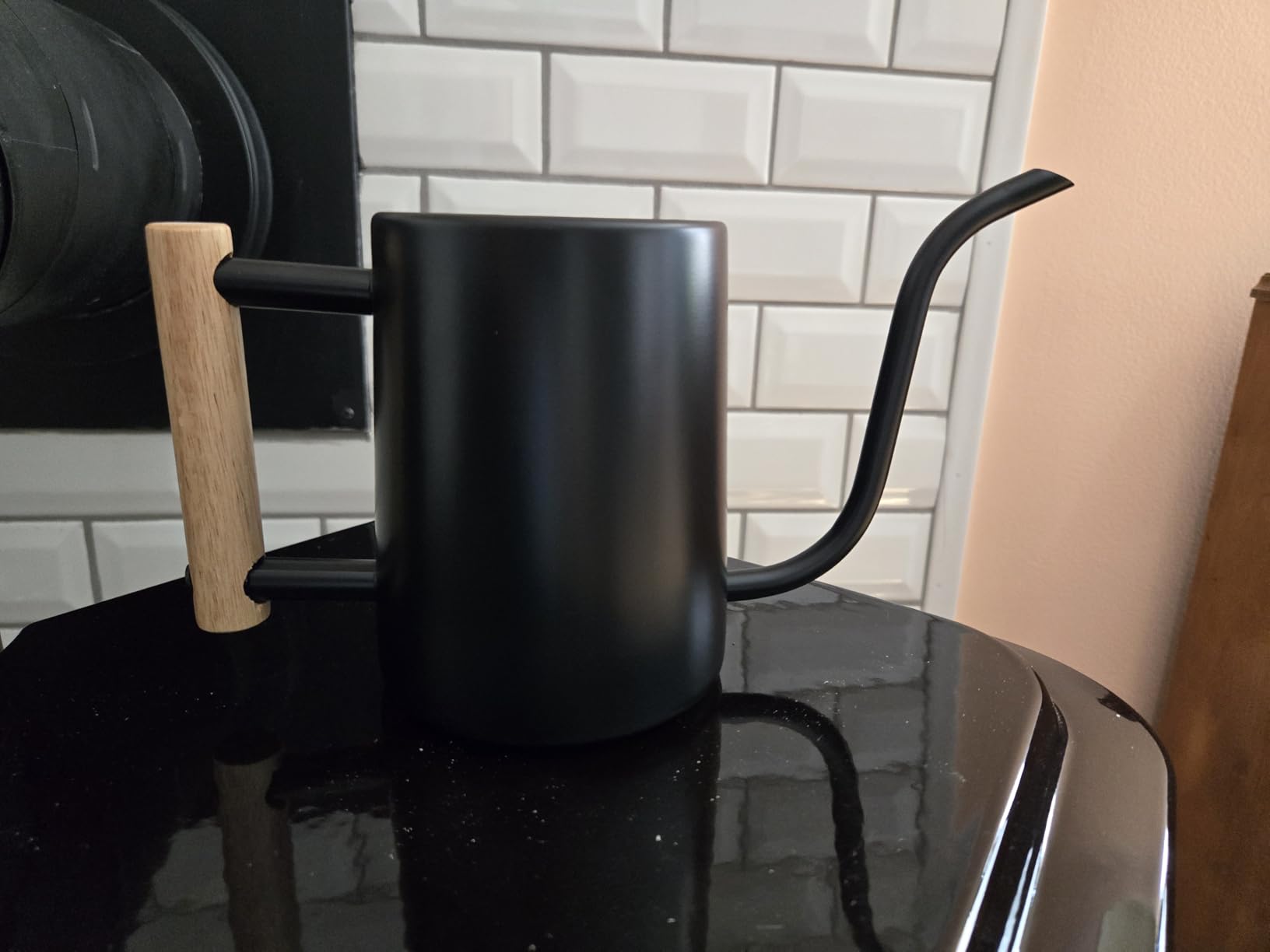 Metal Small Indoor Watering Can with Long Spout & Real Wood Handle, 35oz customer photo 1