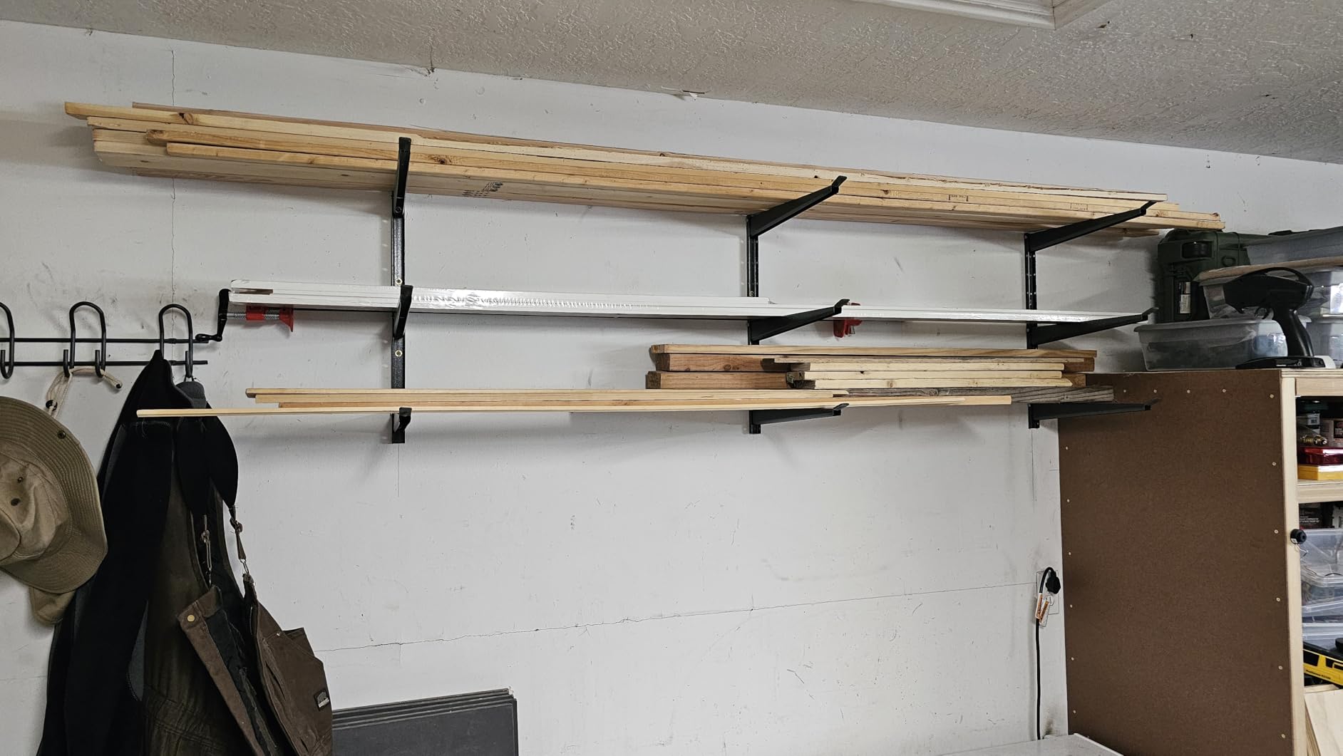 Delta Heavy Duty Lumber Storage Rack Cycle, Holds Up to 800 lbs - Easy to Install Wood Storage Rack with Fully Adjustable Arms - Steel Construction Storage Solution for Garage, Basement & Pantry customer photo 1