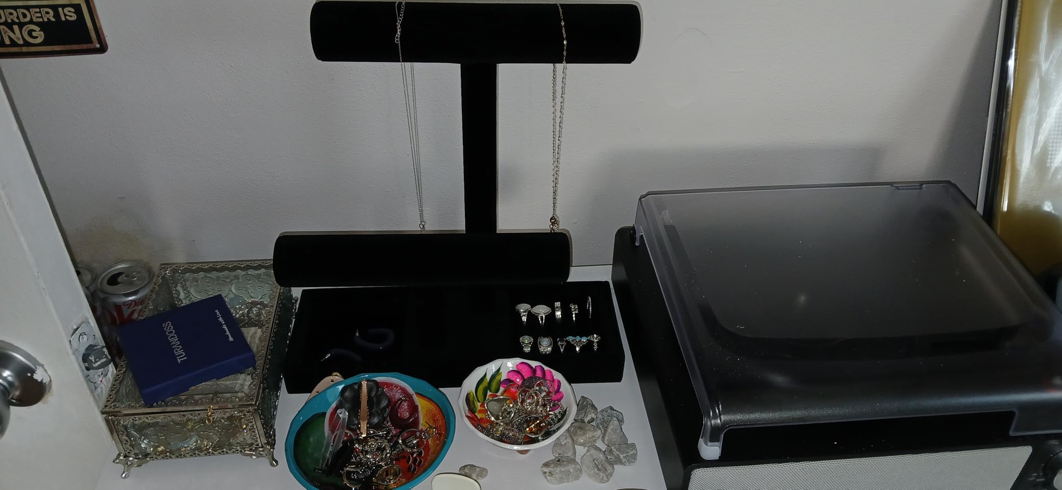 ByKen 2 Tier Jewelry Holder,Necklace Bracelet Organizer Stand (Black) customer photo 2