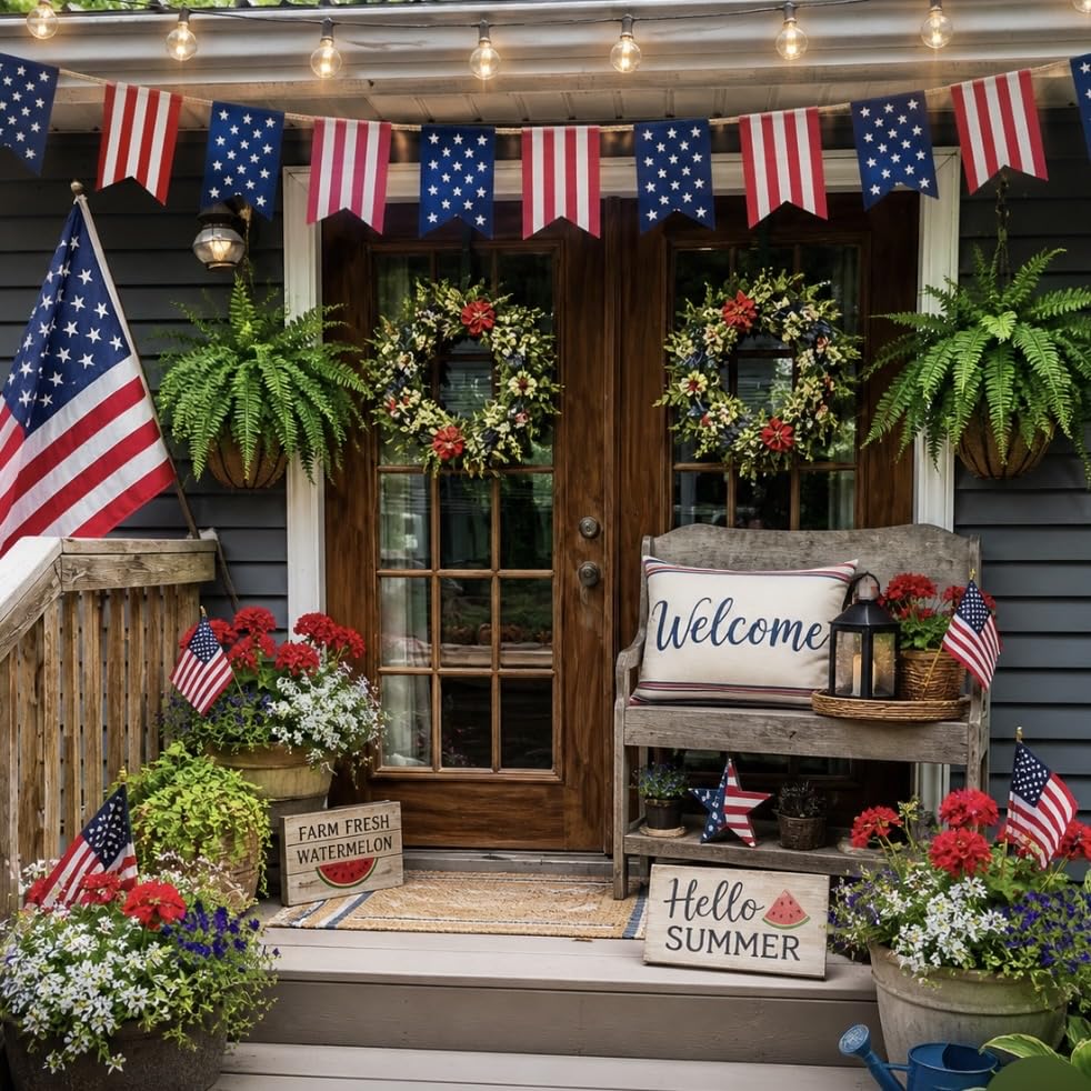 Flag Pole for Outside House, 5 FT Tangle-Free Heavy Duty, 45°/90° Bracket customer photo 2