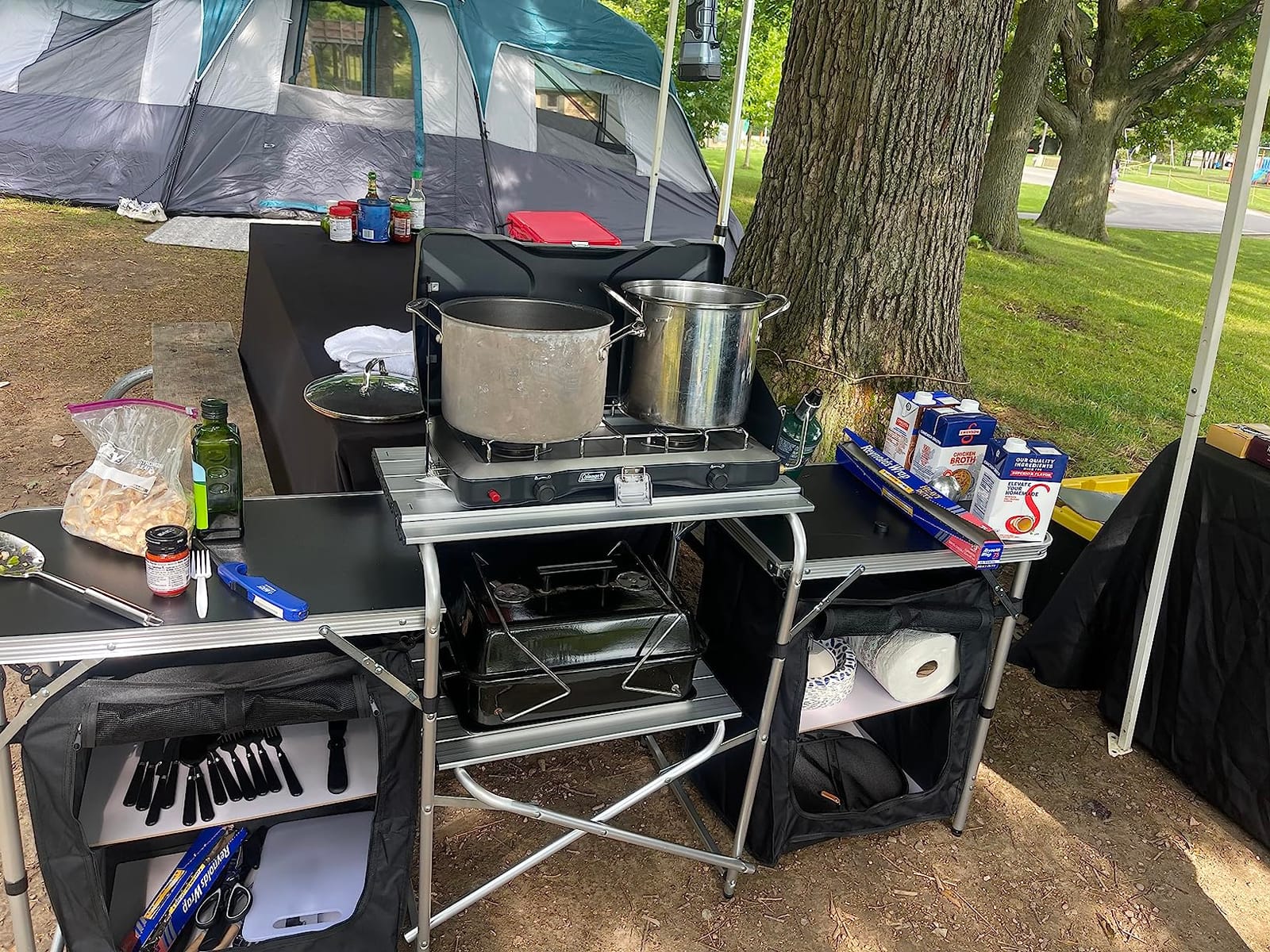 Nice C Camping Kitchen Table, Folding Cook Table, Cook Station (Silver) customer photo 2