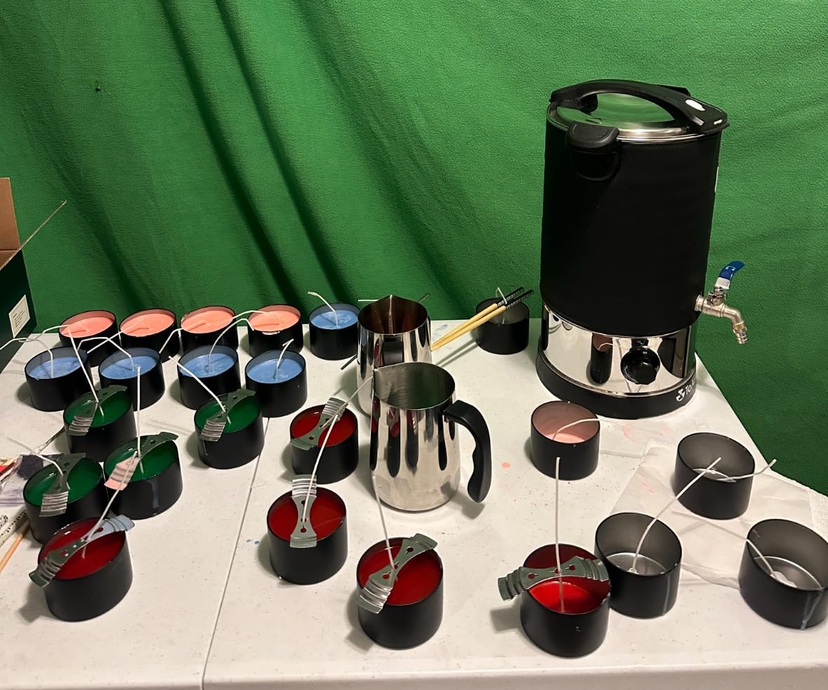 TOAUTO Ｖ3 Wax Melter for Candle Making 12Lbs Large Electric Wax Melting Pot with Quick Pour Spout，80-212°F Temp Control for Bulk Production Candle Soap Business Fast Loading Easy Clean 110V /1100W customer photo 1