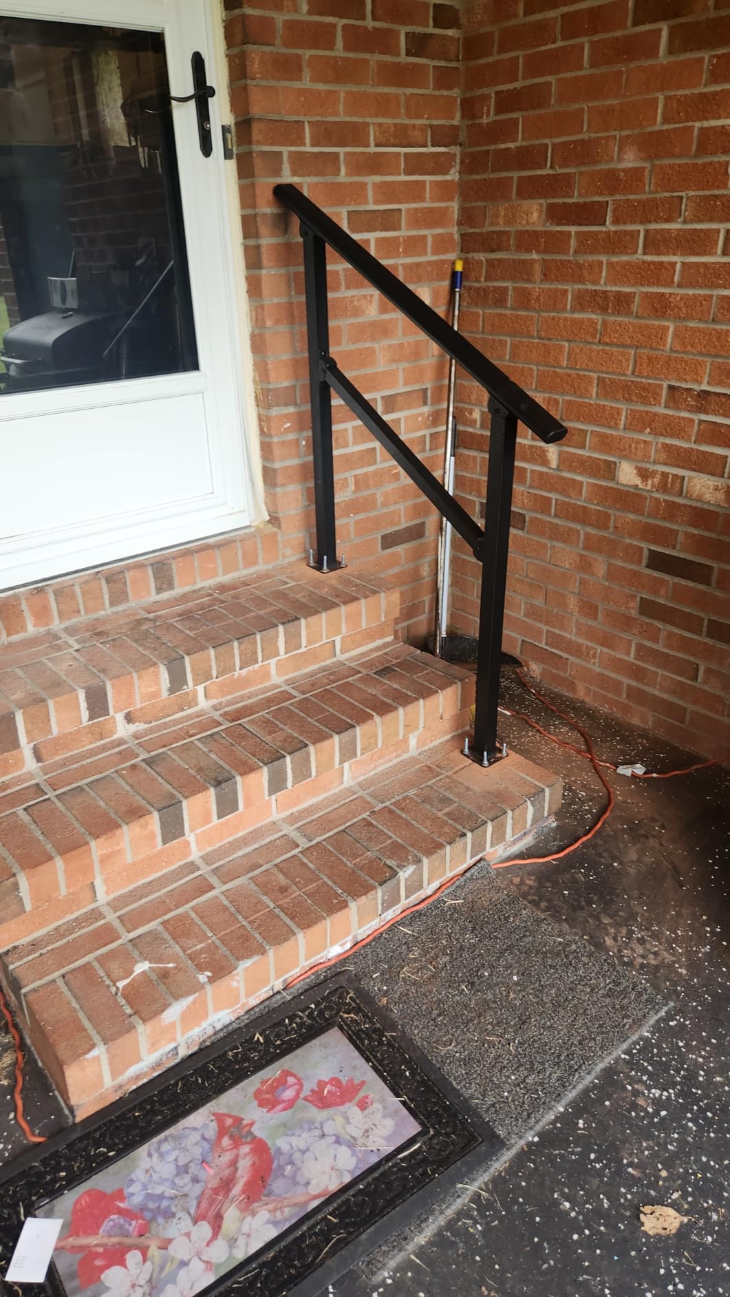 Metty Metal Hand Rails for Outdoor Steps,3 Step Stair Railing Kit customer photo 2