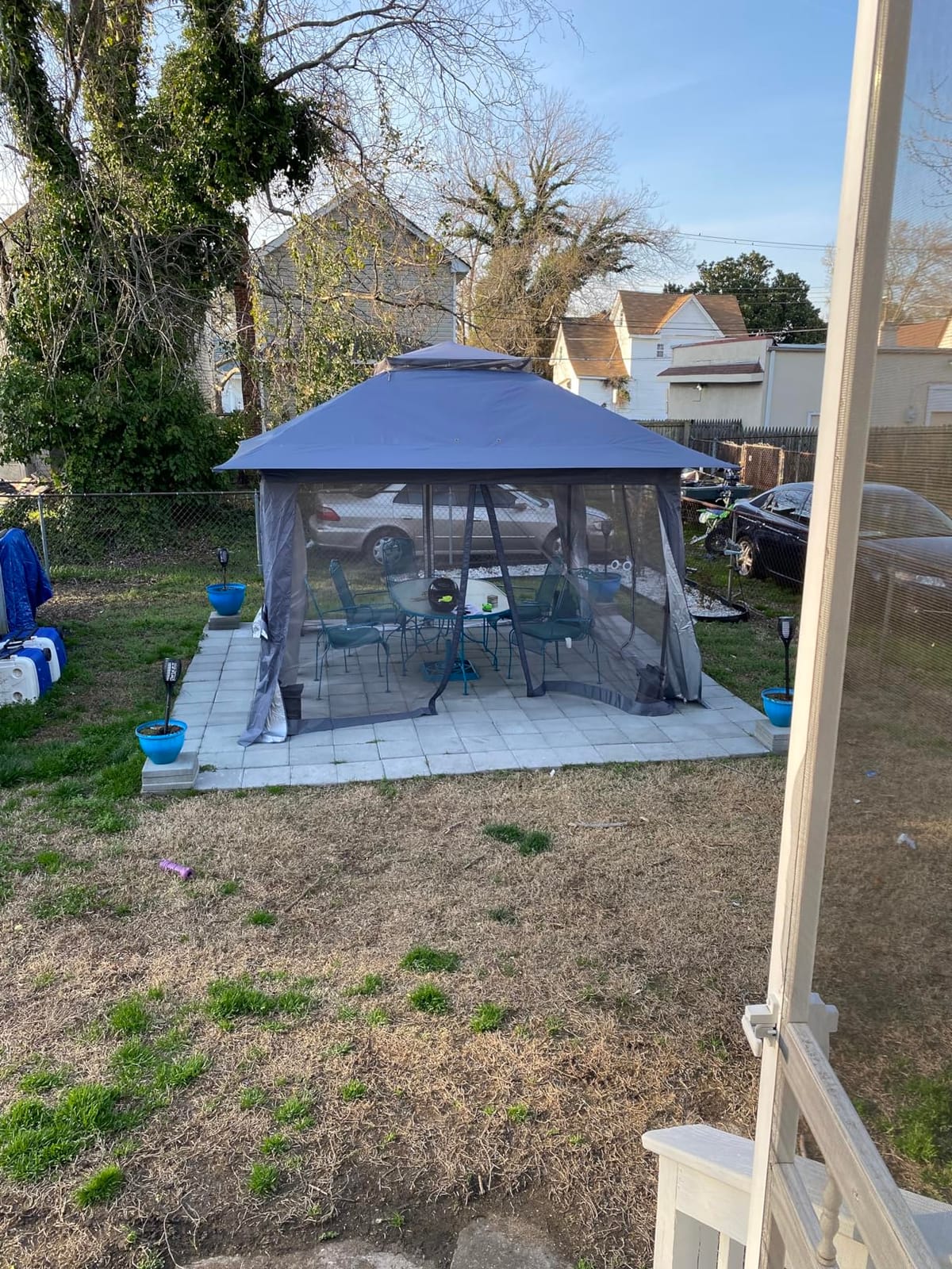 MASTERCANOPY 11x11 ft Pop Up Gazebo with Netting Screen Walls, Champagne customer photo 1