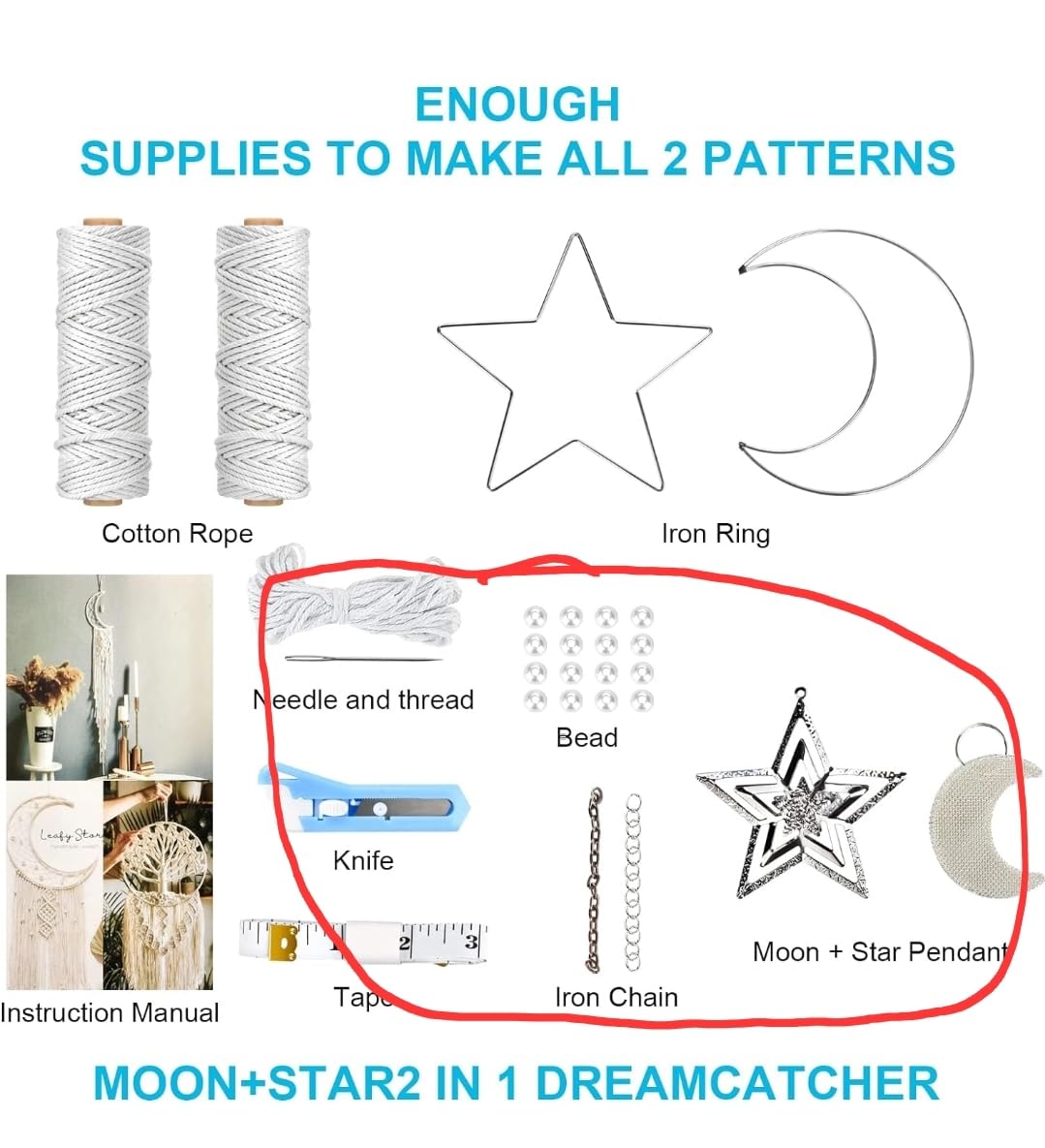 Hdviai 121Pcs Macrame Kit, Macrame Supplies 3mm x 109Yards Macrame Cord for Macrame Kits for Adults Beginners, with Accessories Like 100Pcs Beads and 10Pcs Wooden Rings for Macrame Plant Hanger Kit customer photo 2
