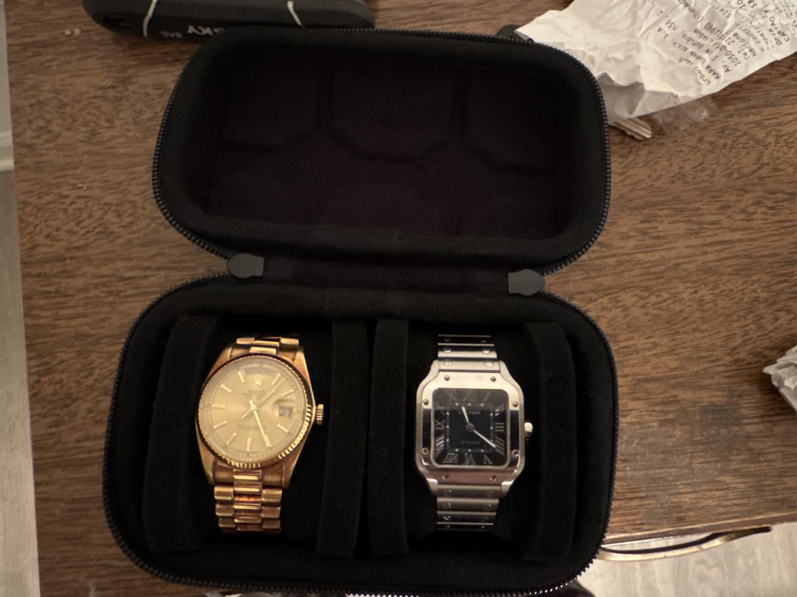 Watch Travel Case for Men and Women Portable Single Watch Storage box and Organizer for Wristwatches and Smart Watches (Blue(1 slot)) customer photo 2