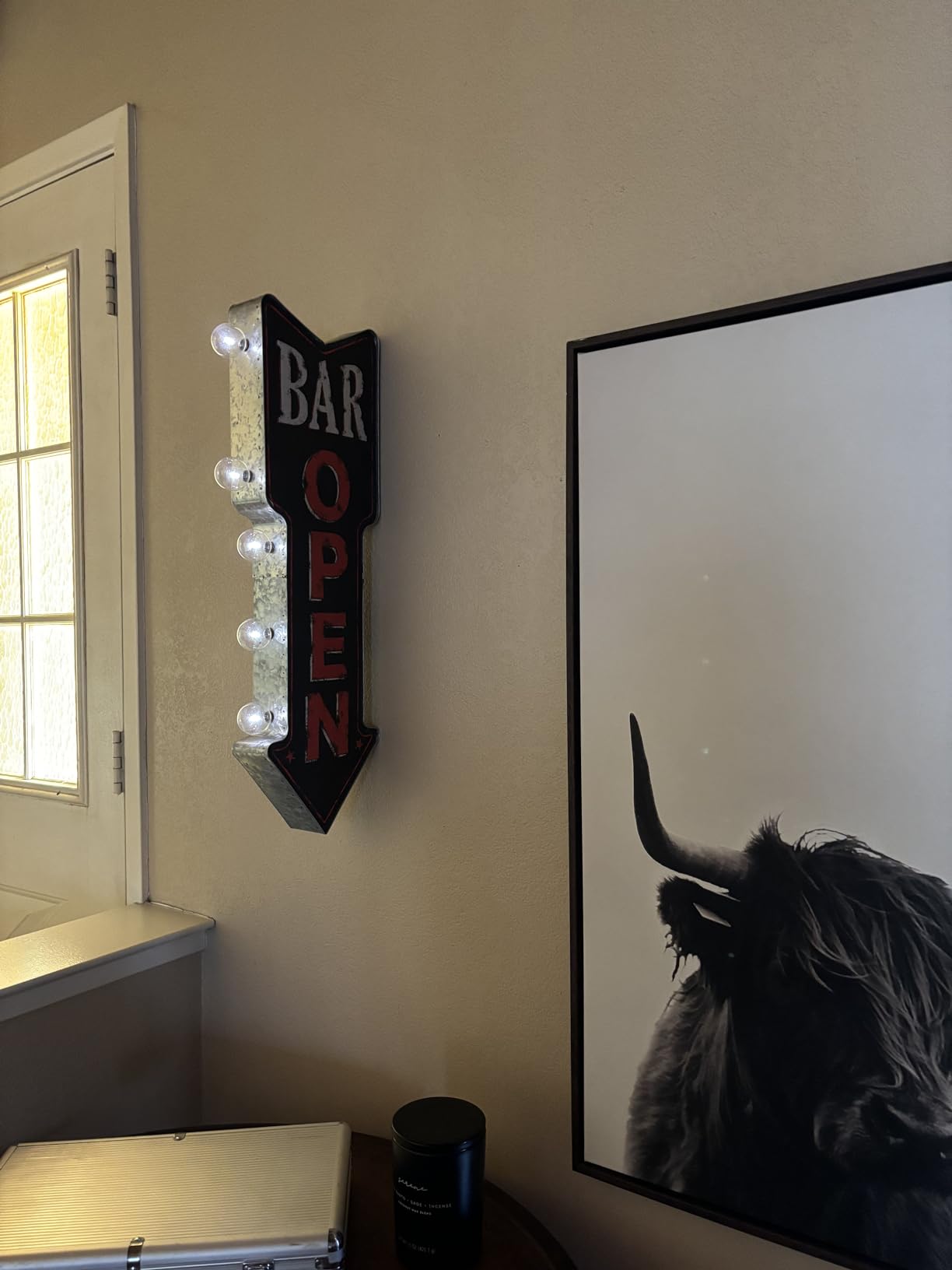 Man Cave Double-Sided Marquee Sign With Vintage Print And LED Bulbs Retro Inspired Decor For The Home (26” x 3” x 8”) customer photo 2