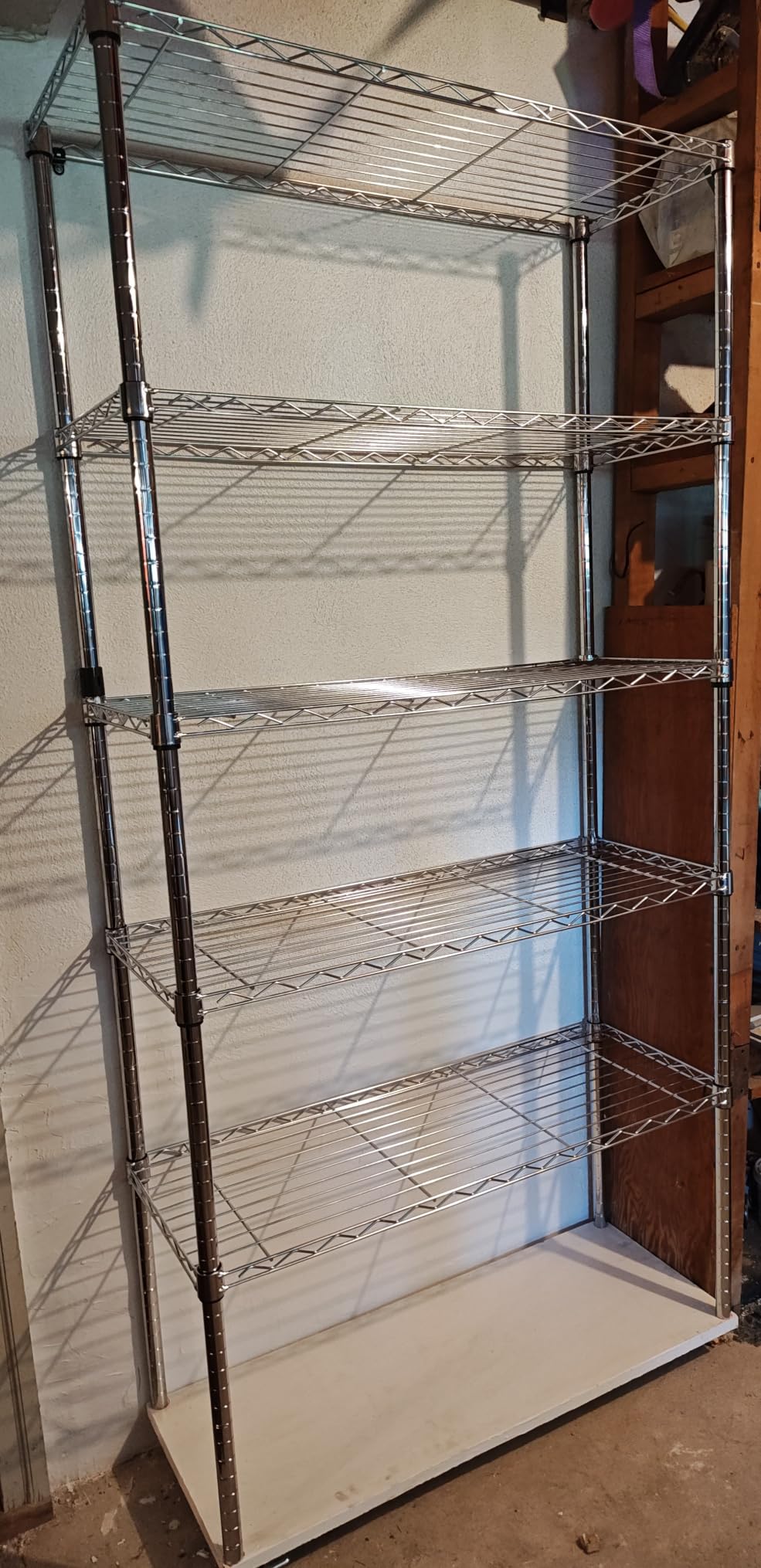 Amazon Basics 5-Shelf Adjustable Storage Shelving Unit for Garage, Steel Wire Rack, 200 Pound Loading Capacity per Shelf, 23.2