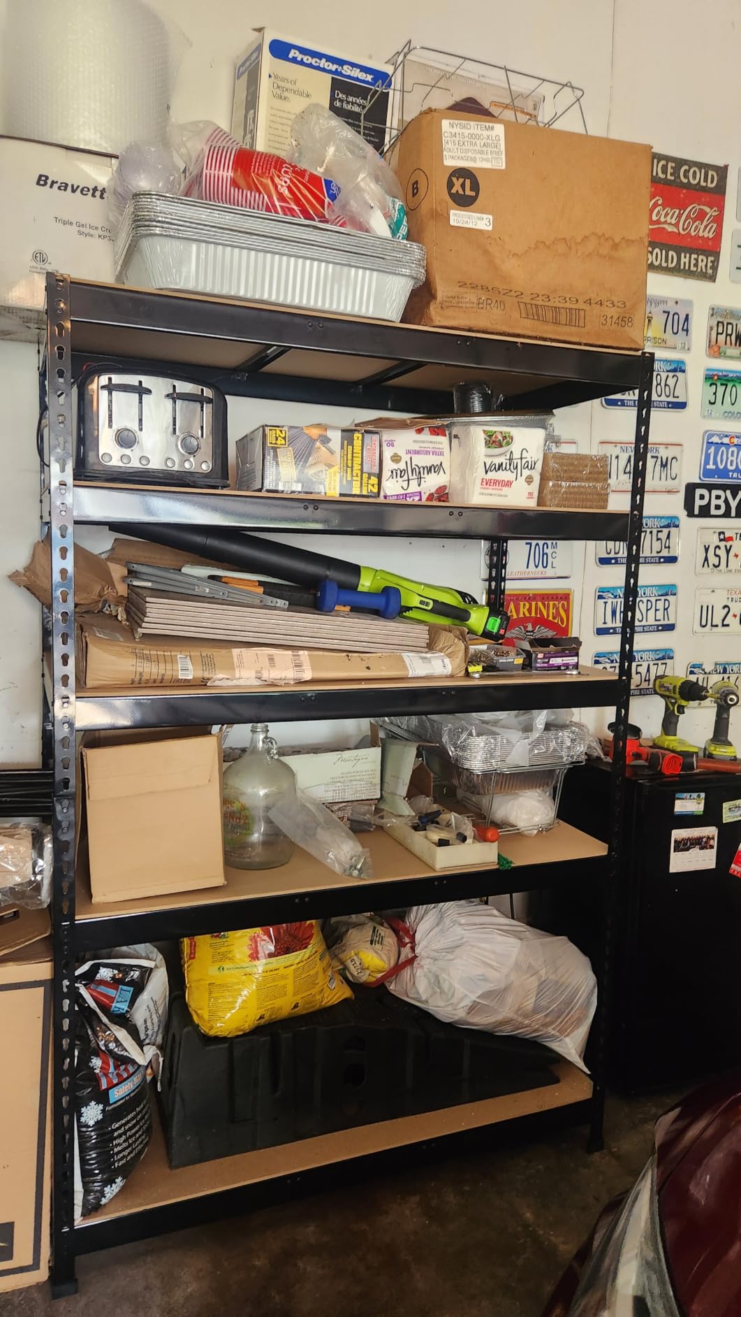 PrimeZone 5-Tier Garage Storage Shelves, Adjustable Metal Shelving, Black customer photo 1
