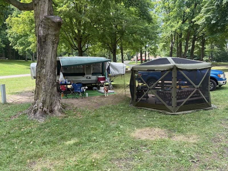 VEVOR Camping Gazebo Screen Tent, 12x12ft, Brown/Beige customer photo 2