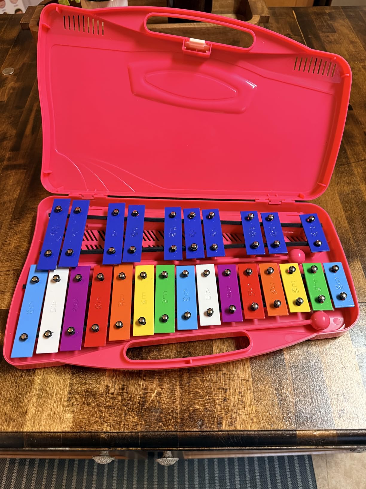 Soulmate Xylophone for Kids 25 note Xylophone Instrument Professional Glockenspiel Percussion with case and Two Safe Mallets for Beginners, Colorful Metal Keys,Music Teaching, Gifts(Blue) customer photo 1