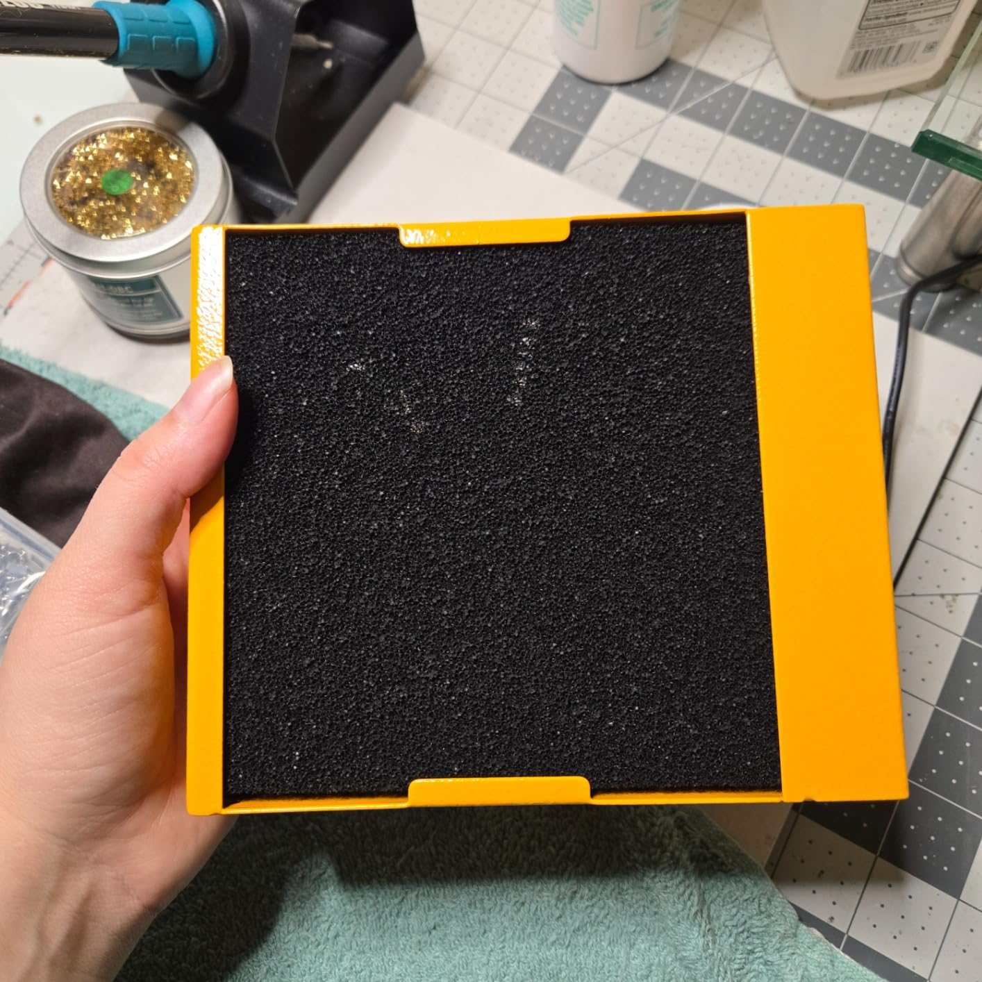 Solder Fume Extractor Smoke Absorber Remover Smoke Prevention Absorber Smoke Fan 12V Soldering Fan DIY Working Fan Fume Extractor for Soldering Station Stained Glass Laser Cutter Repairing DIY Hobby customer photo 2