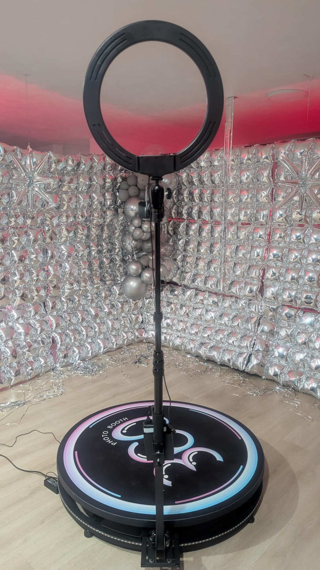 360 Photo Booth Machine with Software APP Remote Control for Parties People to Stand on Free Customize Logo - JIYANG Auto Slow Motion Rotating4-5People (39.4
