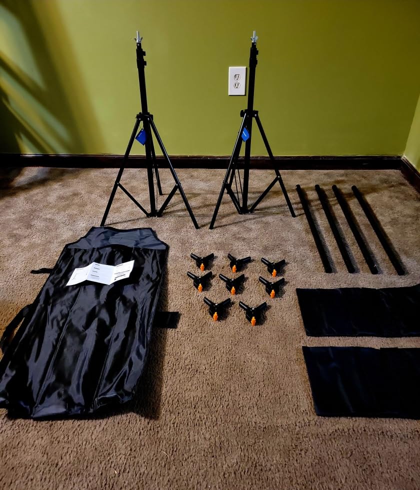 Neewer T-Shaped Background Backdrop Support Stand Kit, 8.5ft/2.6m Tall Adjustable Tripod Stand and 5ft/1.5m Wide Crossbars with 6 Spring Clamps and 1 Carrying Bag for Studio Photo Video Photography customer photo 1