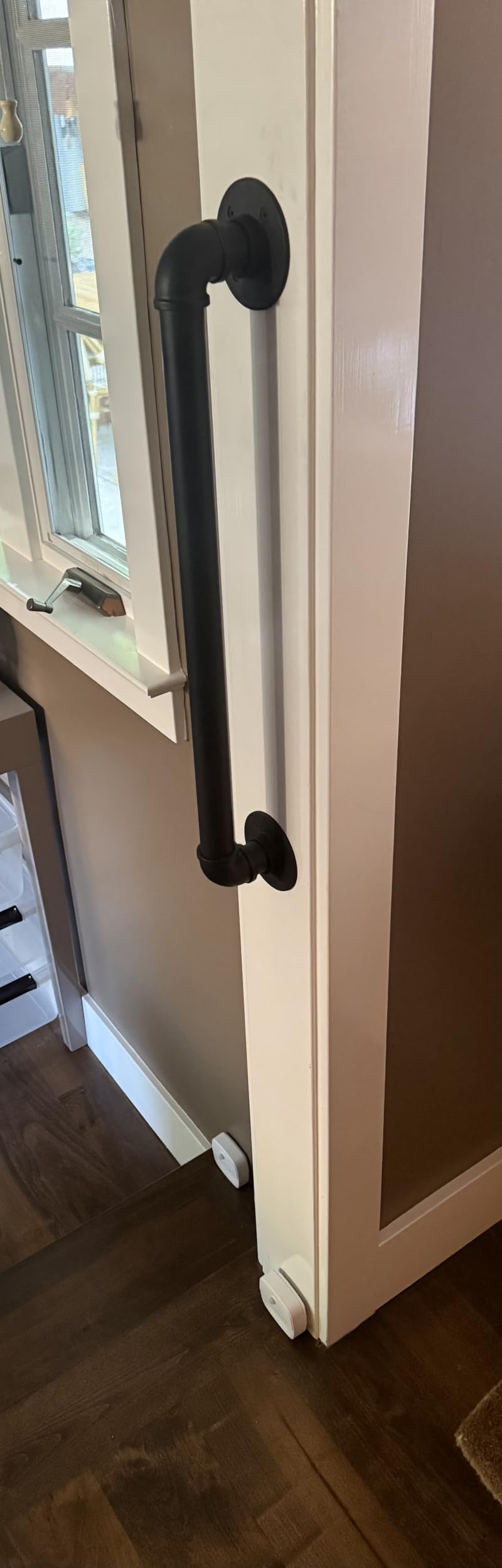 13FT Industrial Stair Railing Wall Mount Staircase Handrail φ1.3 Pipe Hand Rail for Steps Grab Bar Foot Rail Vintage Pipe Railing Black Deck Handrail for Outdoor Indoor Stairs Porch customer photo 2