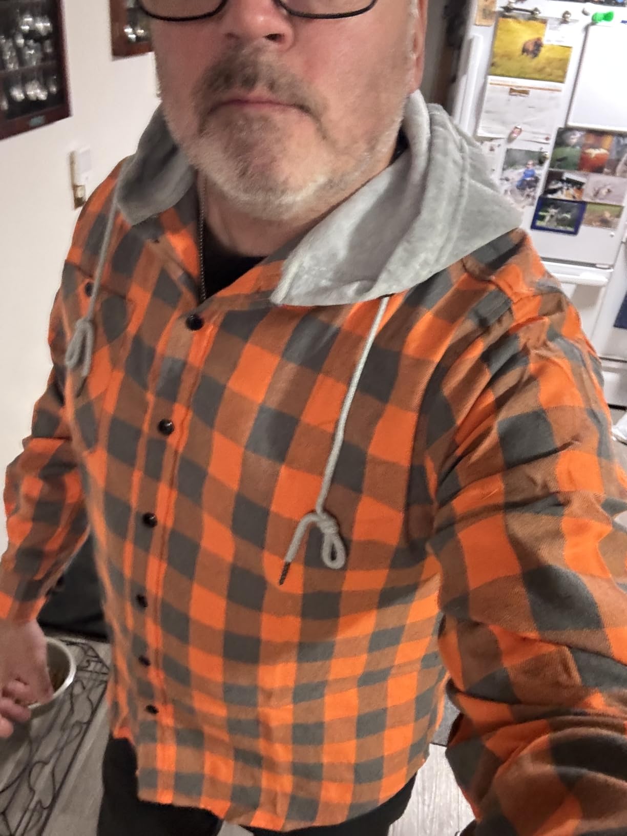 ZITY Men's Flannel Hoodie Shirts Casual Button Down Long Sleeve Plaid Shirt customer photo 1