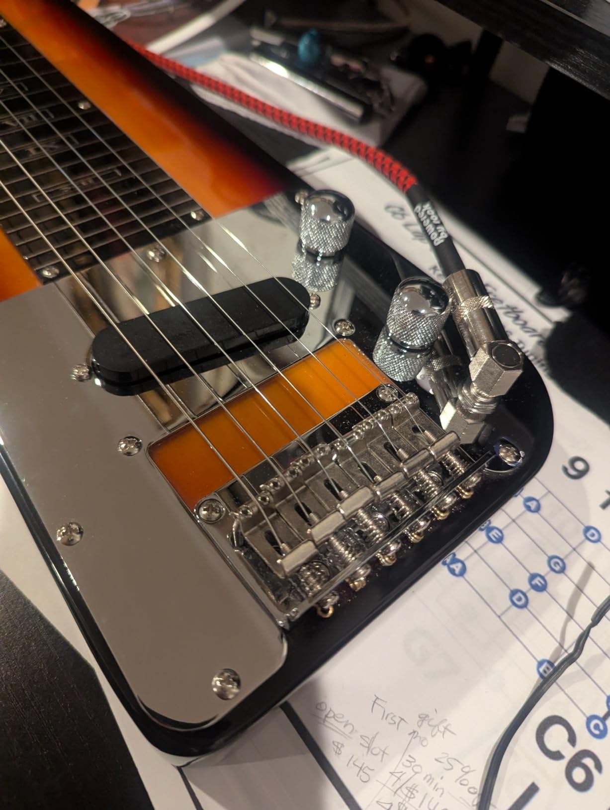 Batking Lap Steel Guitar, Electric Slide Guitars 6 String Slotted Headstock Guiter With Gig Bag Sunburst customer photo 1