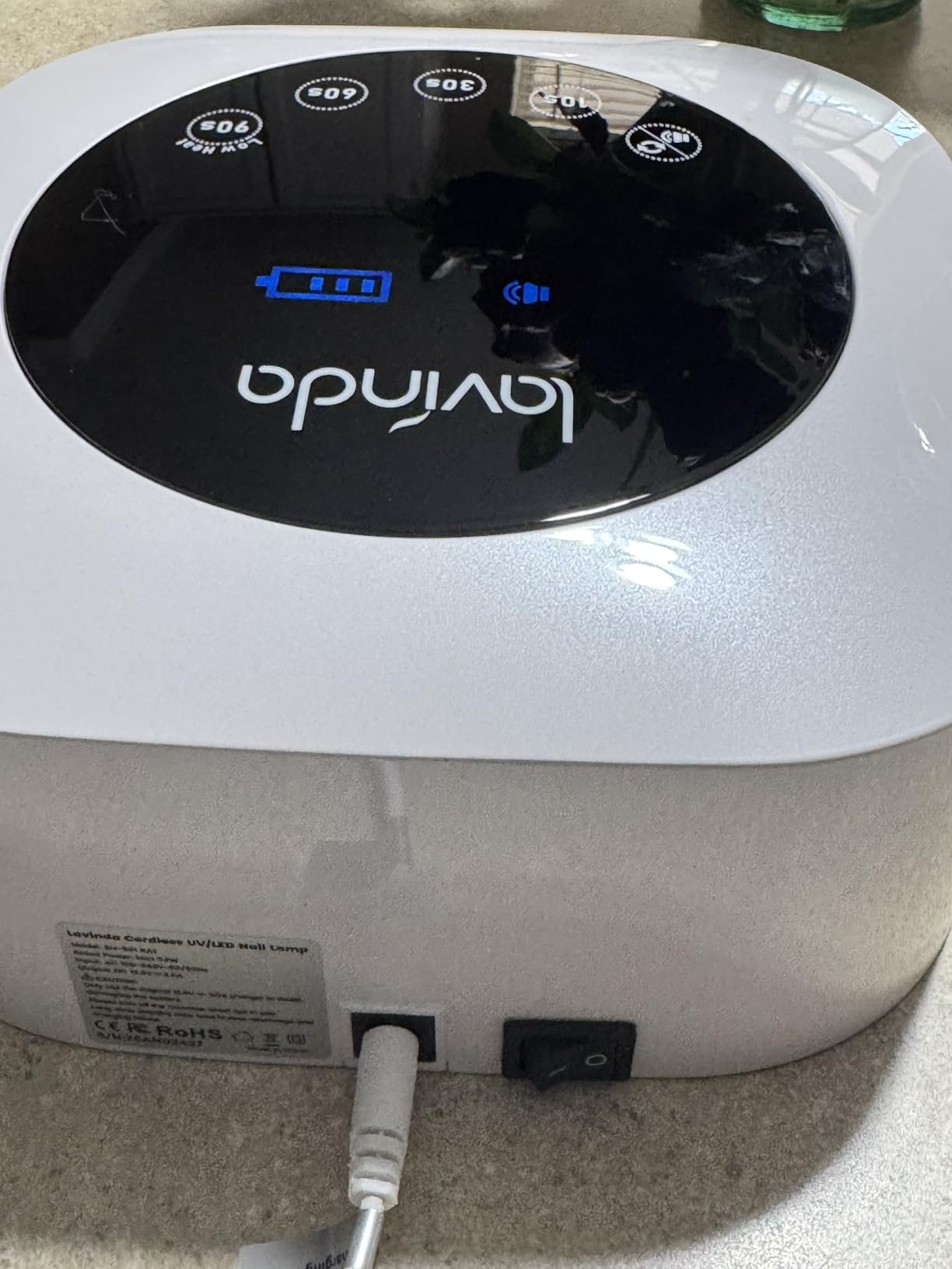 Lavinda UV Light for Gel Nails, Cordless Nail Lamp 54W Nail Dryer White customer photo 1