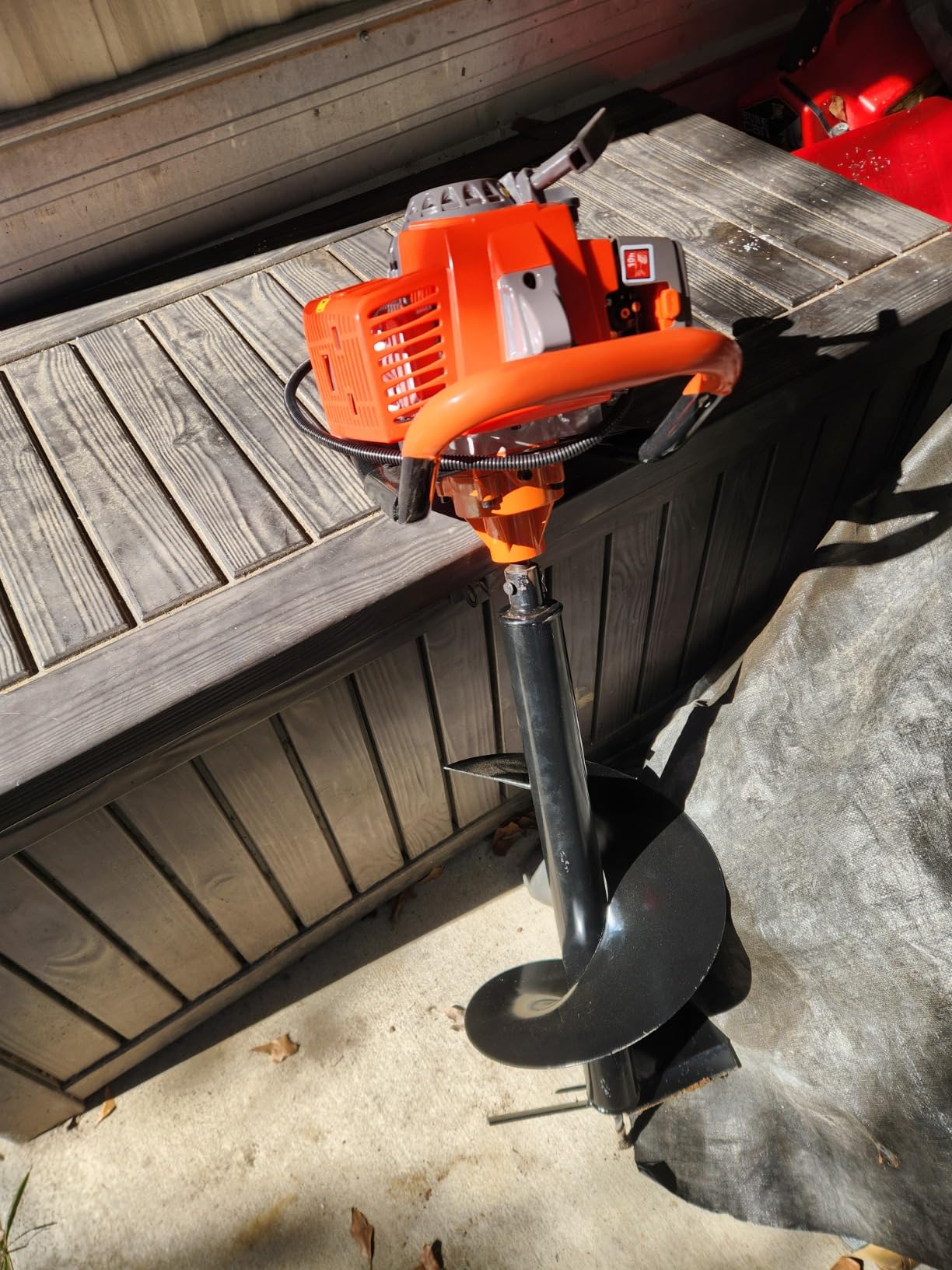 72cc Post Hole Digger 2-Stroke Petrol Gas Powered Earth Digger with 3 Auger Drill Bits (4