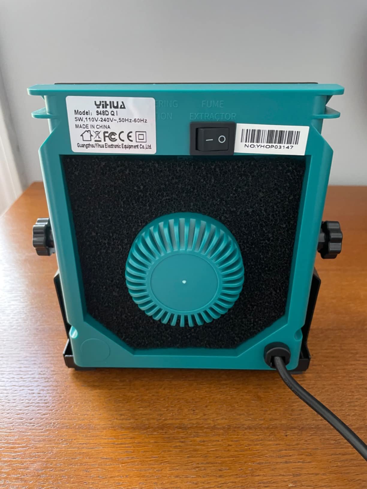 YIHUA 948DQ-I Solder Fume Extractor Fan Solder Smoke Absorber Remover Tiltable Angle with 8 Extra Fan Filters for Soldering Wood Burning and more customer photo 2