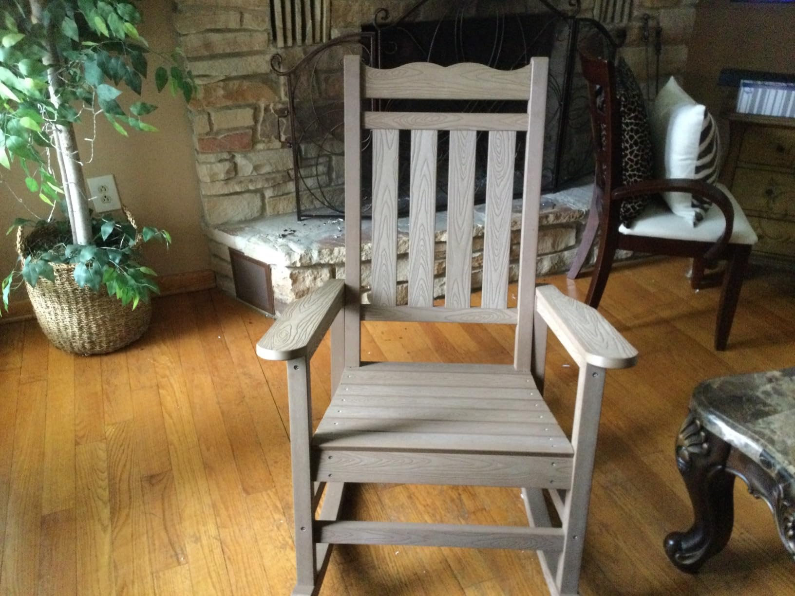 Stoog Oversized Outdoor Rocking Chair, Porch Rocker with 400 lbs Weight Capacity, Weather Resistant, for Backyard, Lawn, Patio, Fire Pit, Garden and Indoor, Teak customer photo 1
