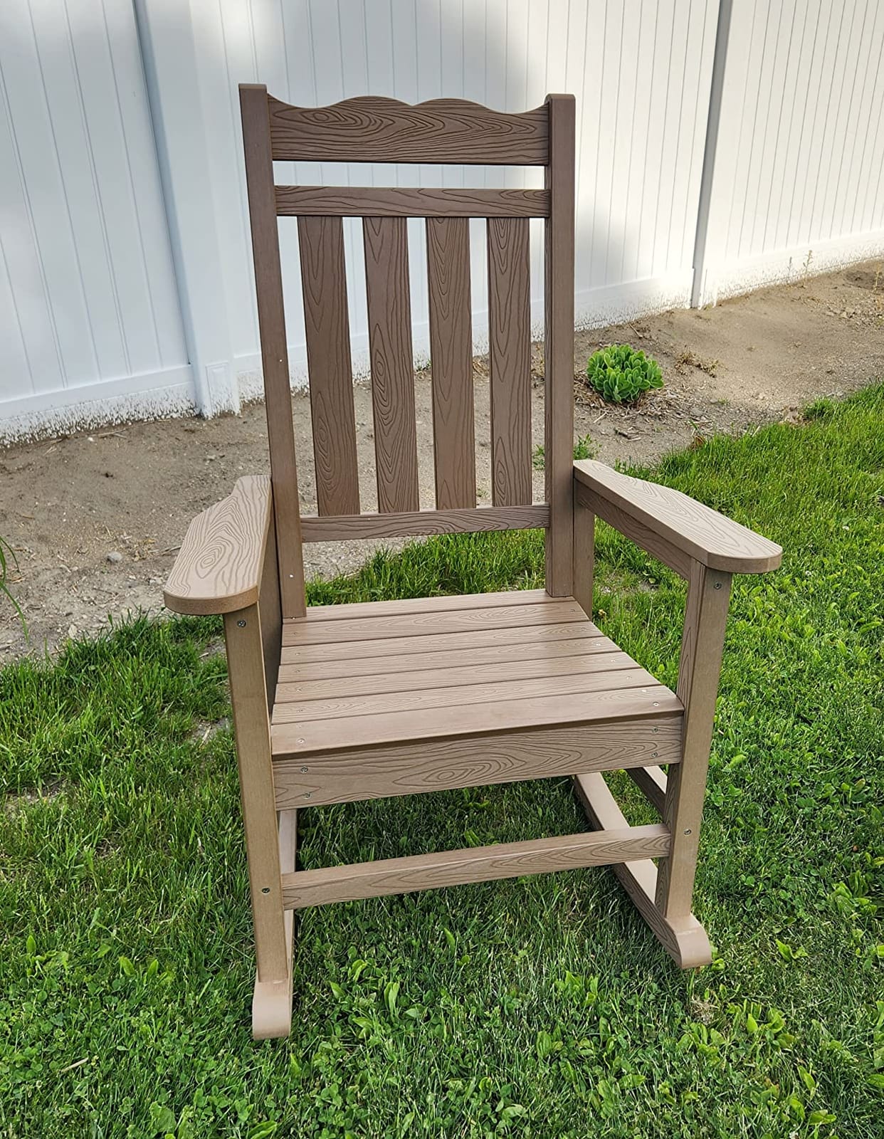 Stoog Oversized Outdoor Rocking Chair, Porch Rocker with 400 lbs Weight Capacity, Weather Resistant, for Backyard, Lawn, Patio, Fire Pit, Garden and Indoor, Teak customer photo 2