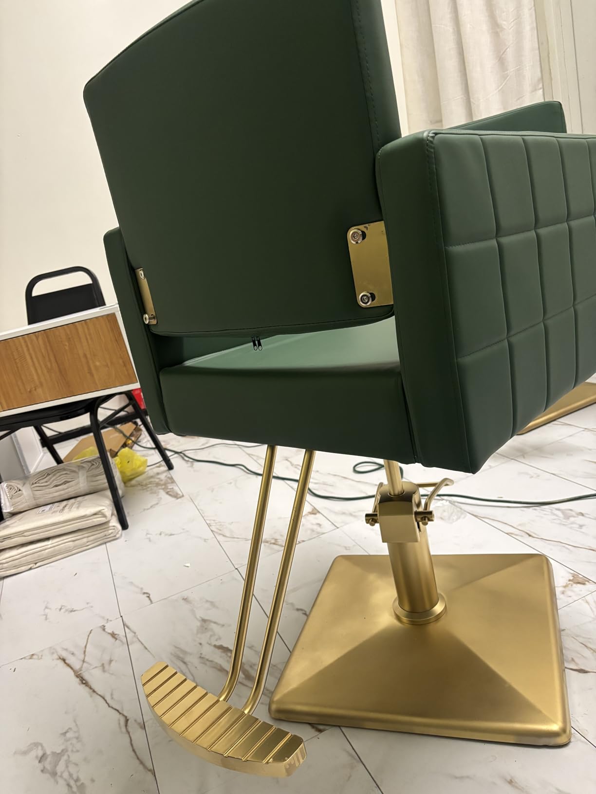 BarberPub Salon Chair for Hair Stylist, 360 Degree Swivel, 8821 (Green) customer photo 2