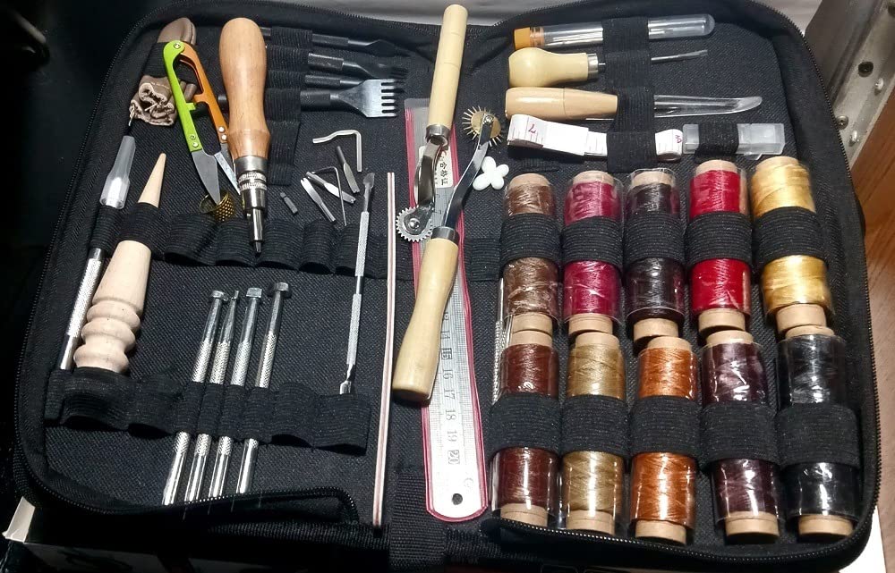 60 Pcs Leather Working Kit Leather Crafting Kit Leathers Sewing Kit customer photo 1