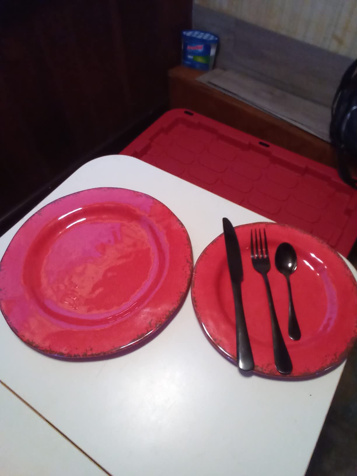 LEHAHA 12 Piece Crackle Lightweight Melamine Dinnerware Sets-Service for 4 customer photo 1