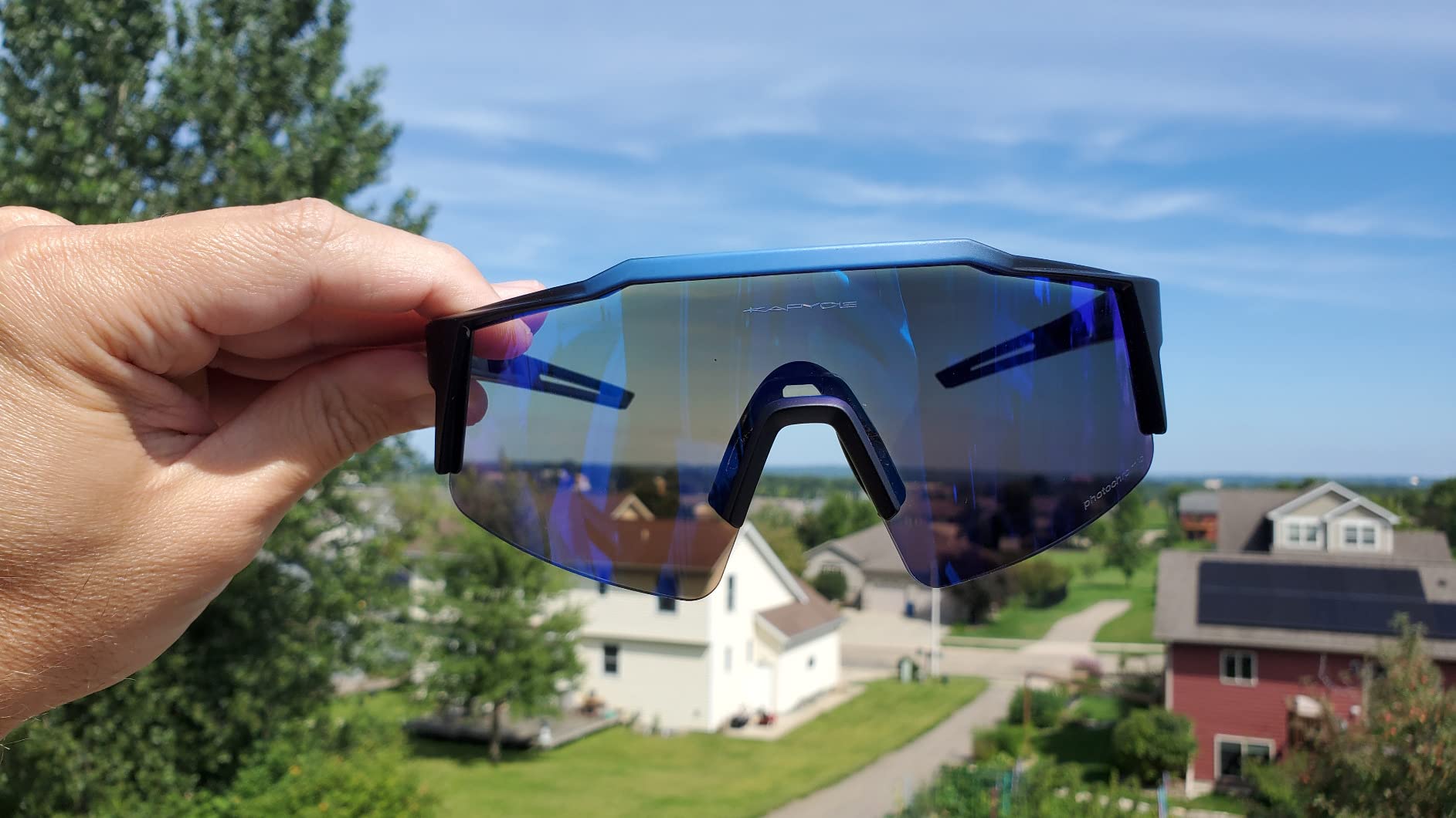 KAPVOE Photochromic Cycling Glasses Clear Mountain Bike Glasses K9023 customer photo 2