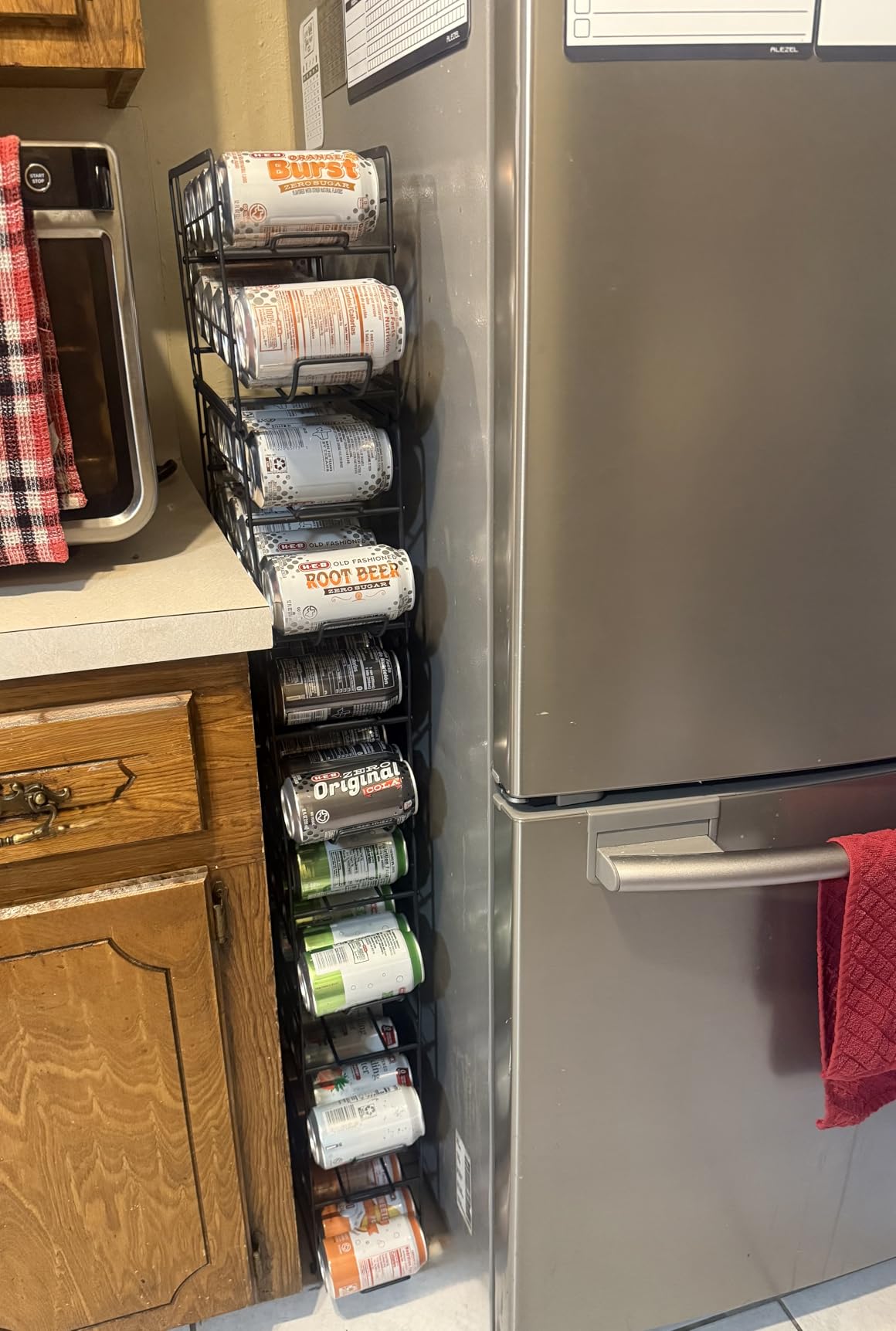 CANYAVE Soda Can Organizer Storage Rack, 2 Pack Stackable Beverage Soda Can Dispenser Organizer Holder for Refrigerator, Cabinet, Pantry (Black) customer photo 2