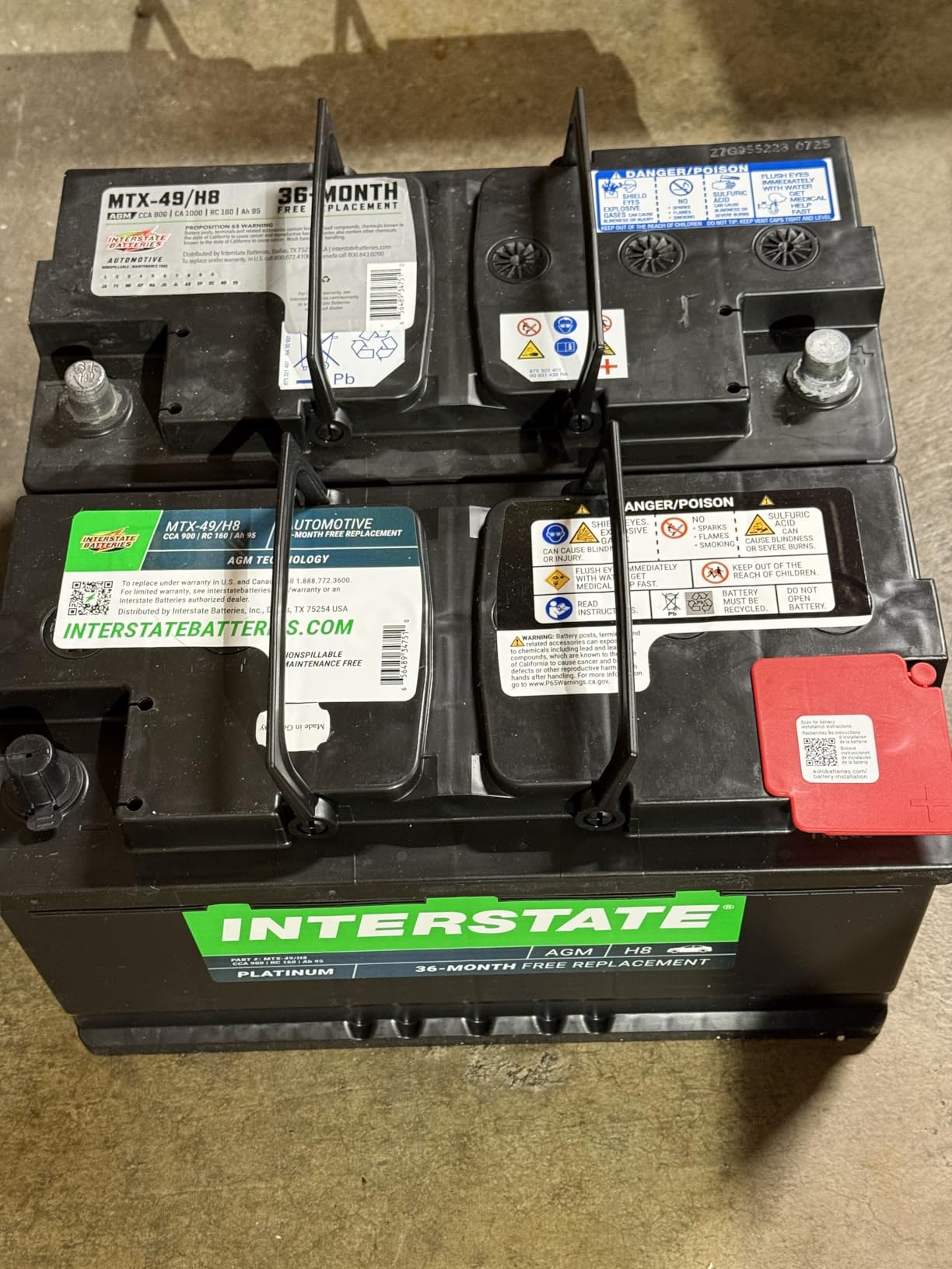 Interstate Batteries Car Battery 12V 95Ah 900CCA Group H8, 49 AGM customer photo 1