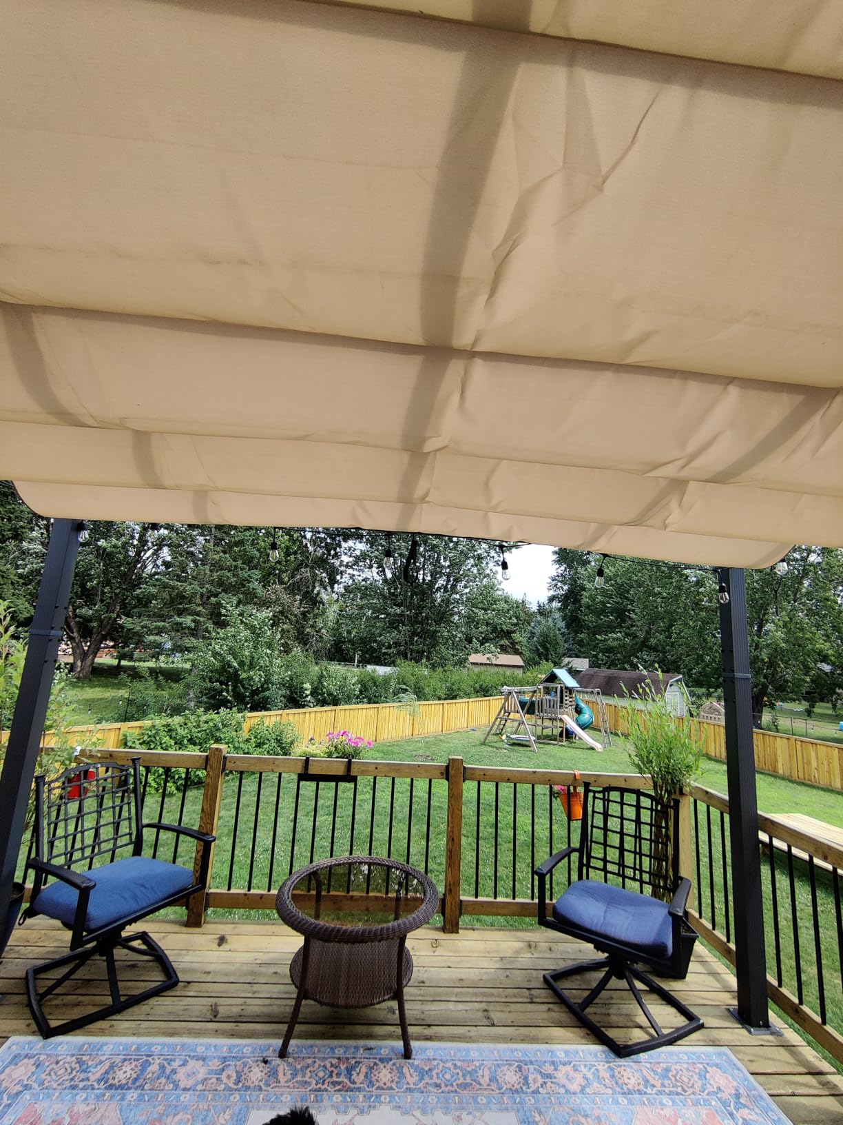 PURPLE LEAF Outdoor Retractable Pergola 10' X 12' Canopy Aluminum, Gray customer photo 1