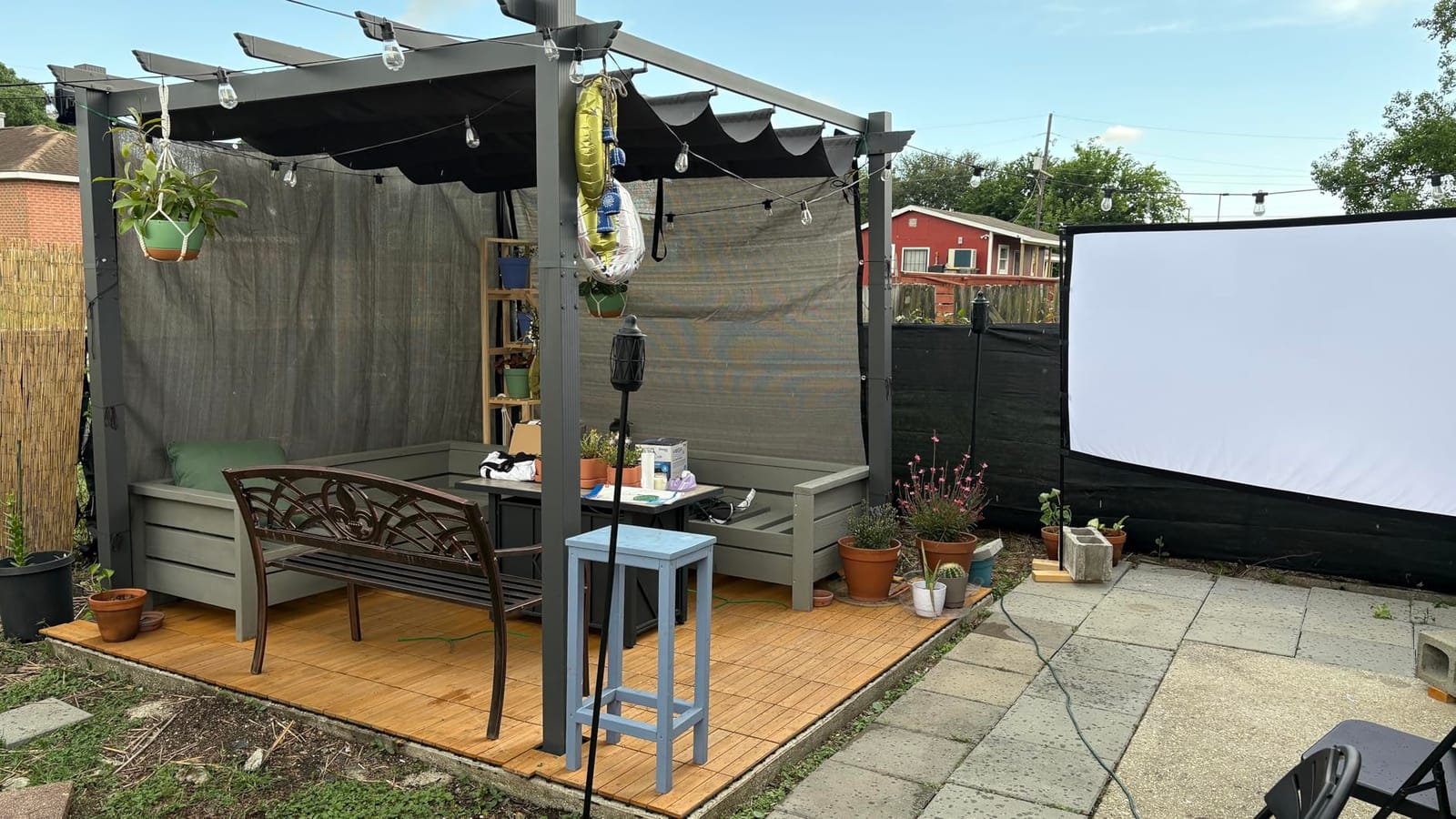 PURPLE LEAF Outdoor Retractable Pergola 10' X 12' Canopy Aluminum, Gray customer photo 2