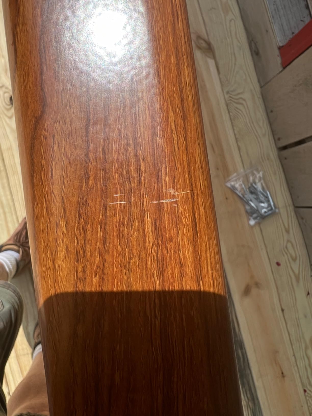 4 Step Hand Rails for Outdoor Steps, Metal Wood Grain Handrail customer photo 1